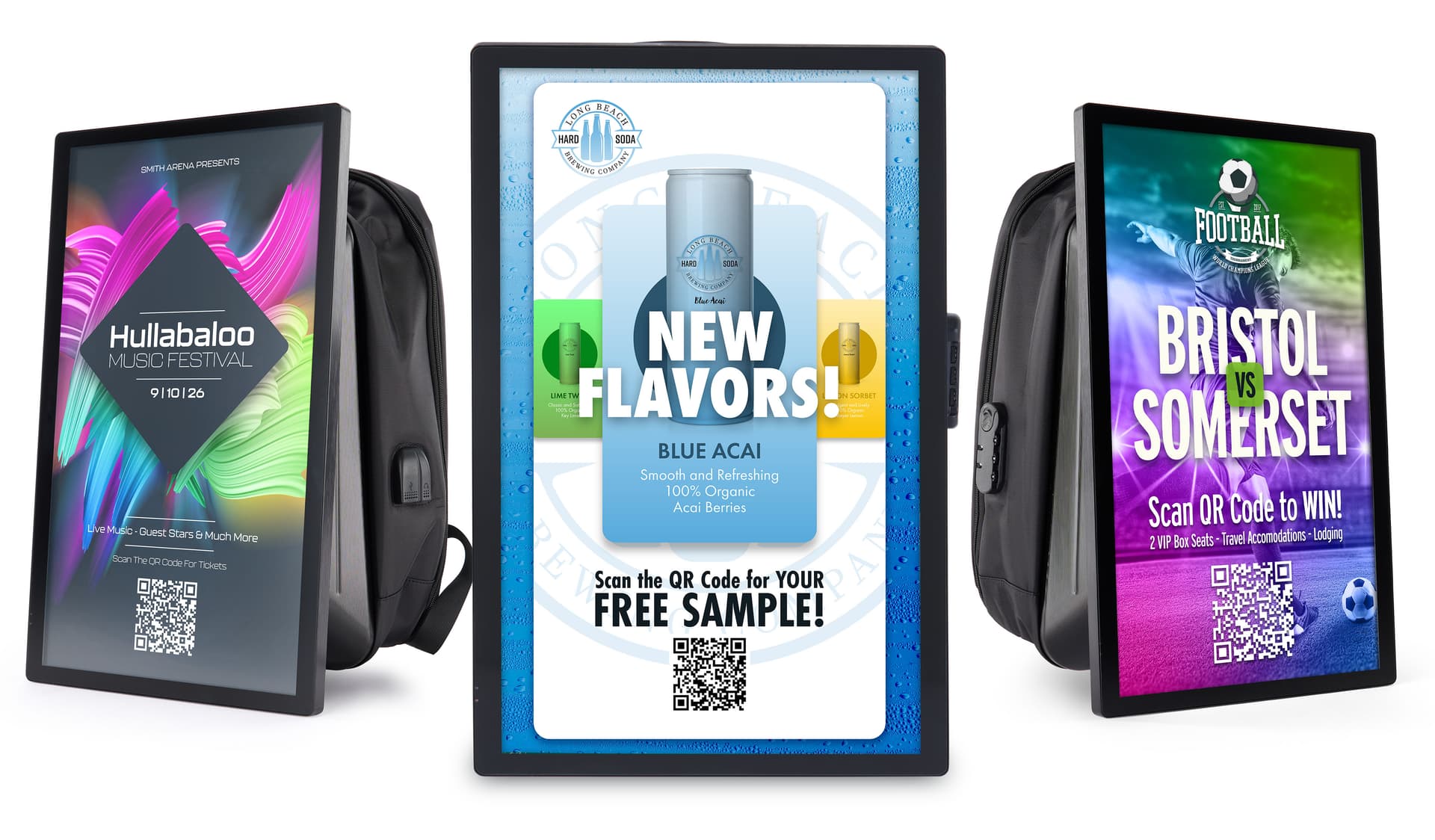 Digital backpack billboard with large storage
