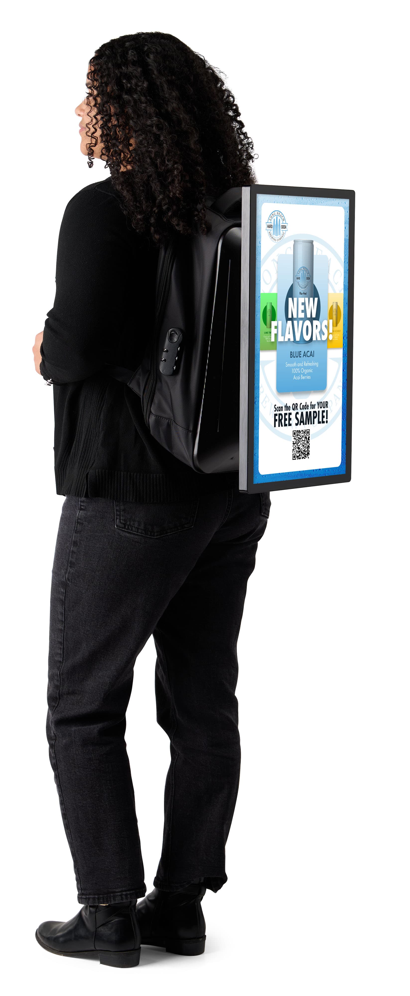 Digital backpack billboard with HDMI output