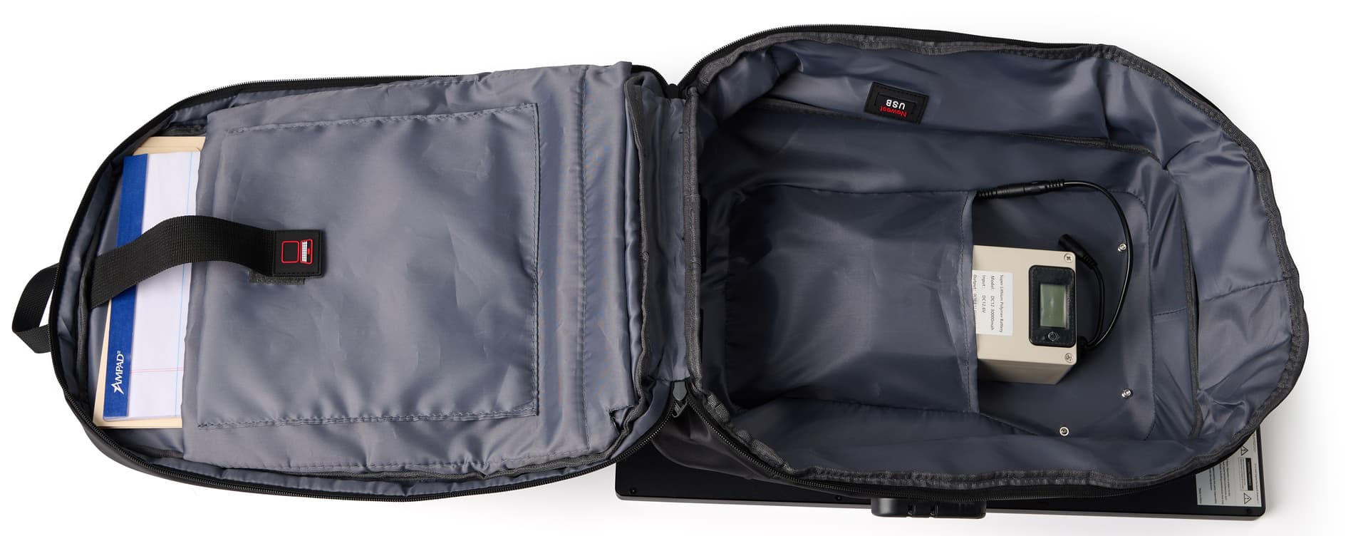 Digital backpack billboard with ample storage space