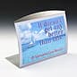 11.5" x 8" Countertop Sign Holder, Angled Display, Magnetic Lens - Silver 
