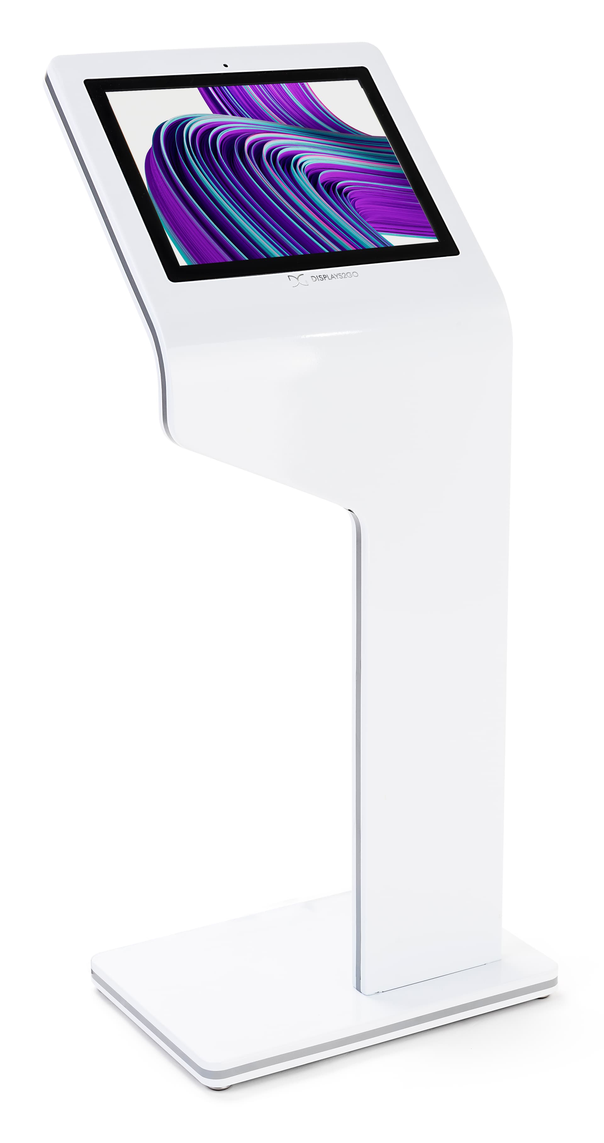 White touch screen interactive kiosk with camera and android 7.1 operating system 