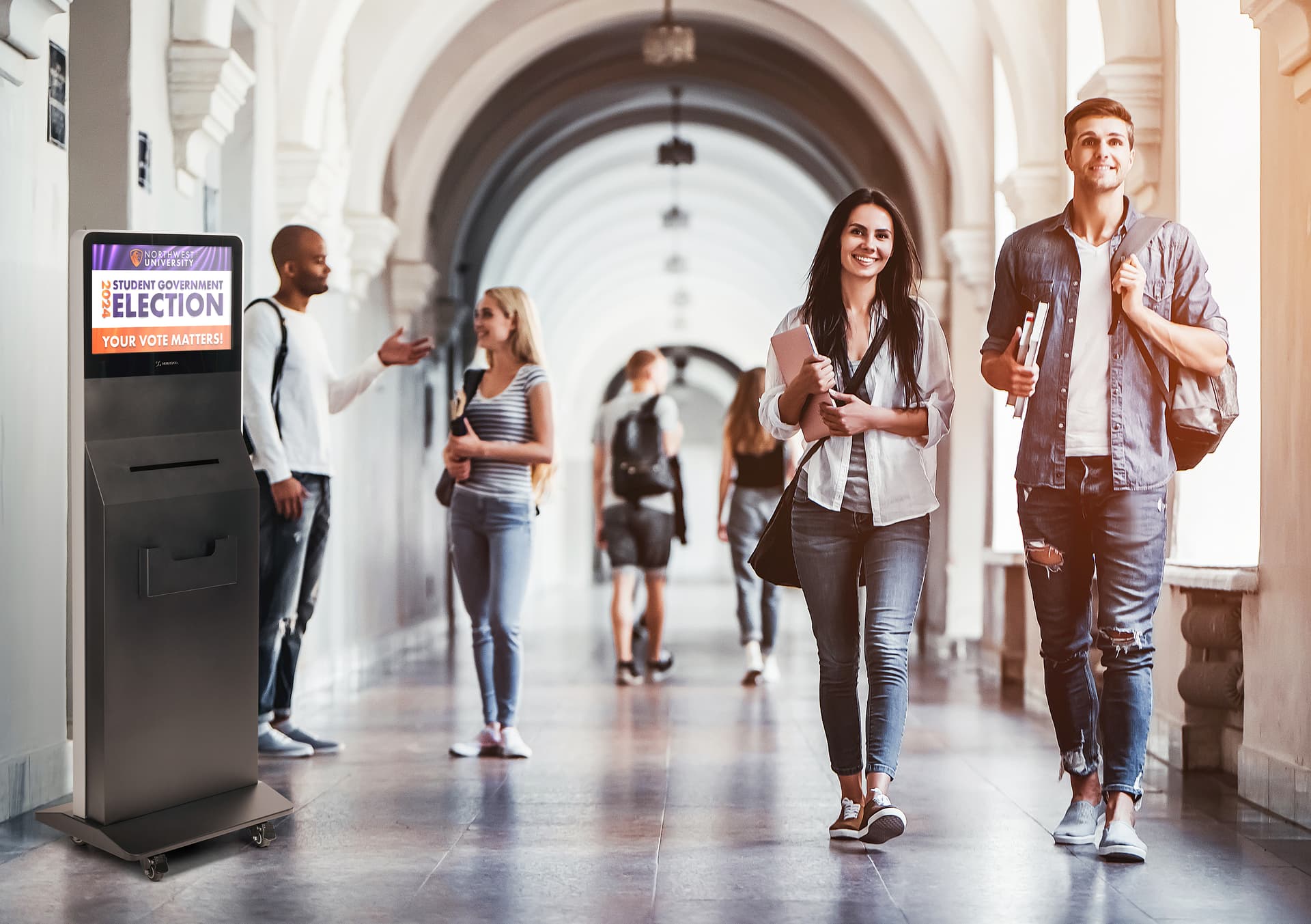 Floor standing suggestion box with Internal Antenna