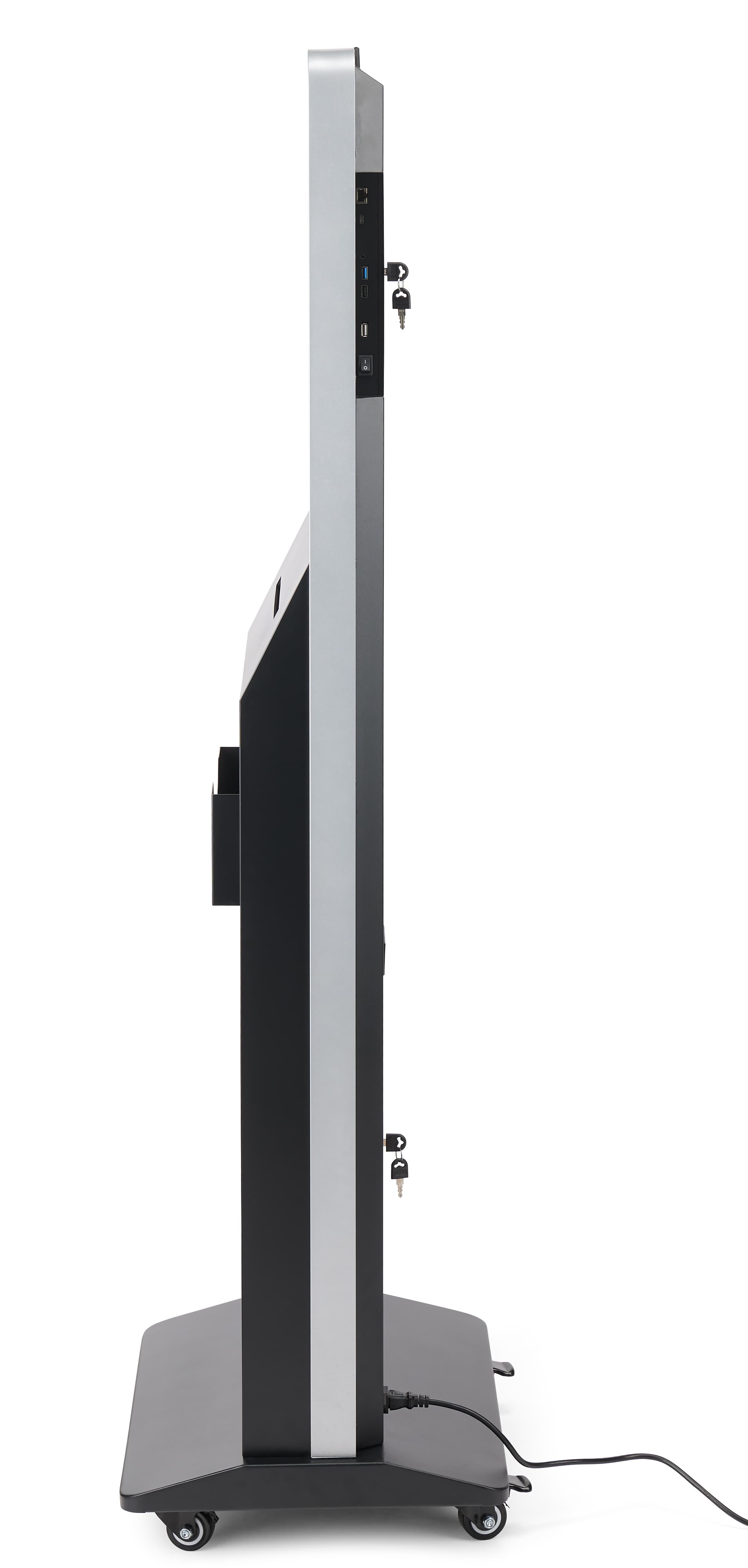 Floor standing suggestion box with video screen and 32 GB of storage
