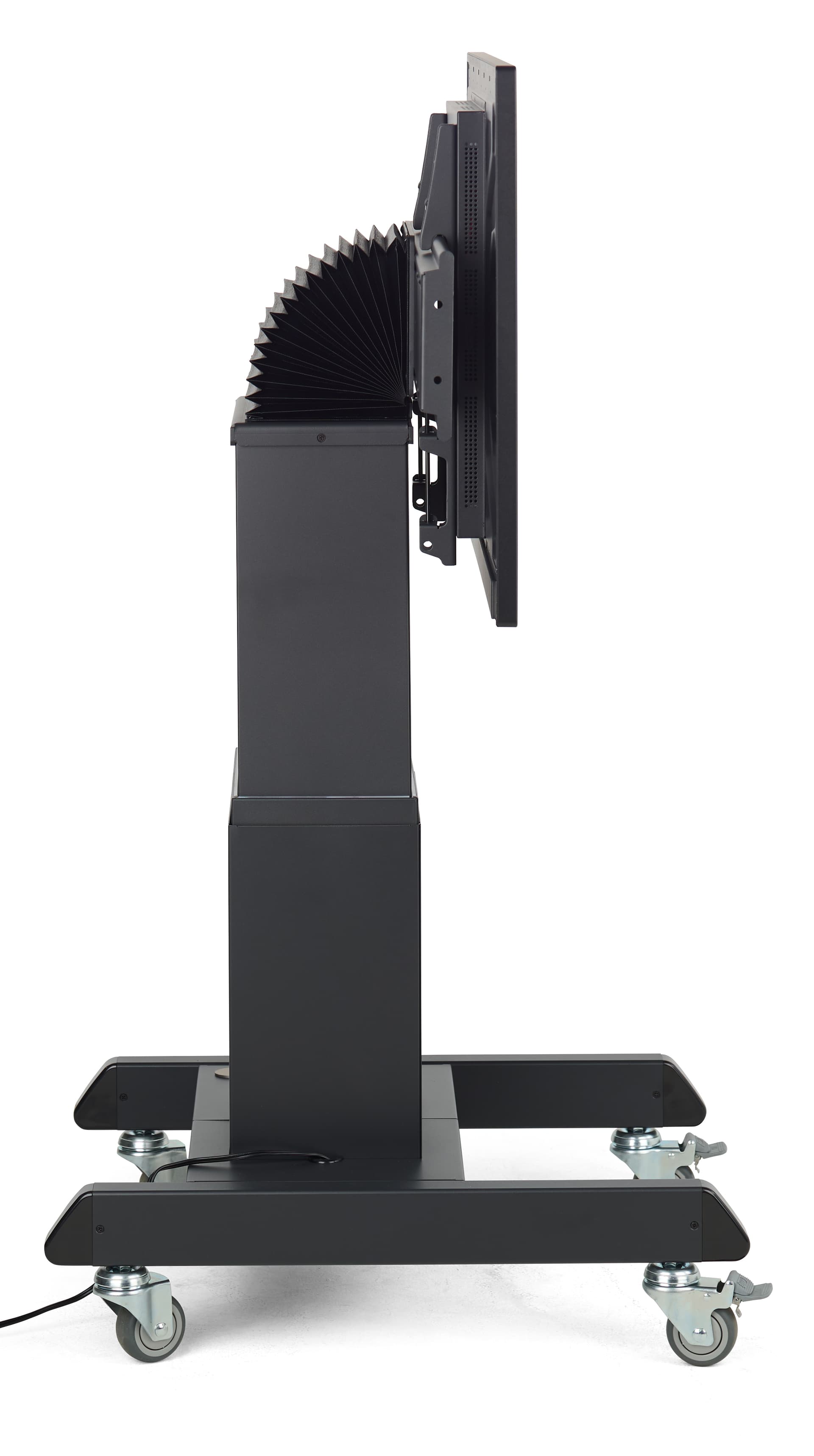 Touch screen digital signage showcasing the sleek side angle of the unit