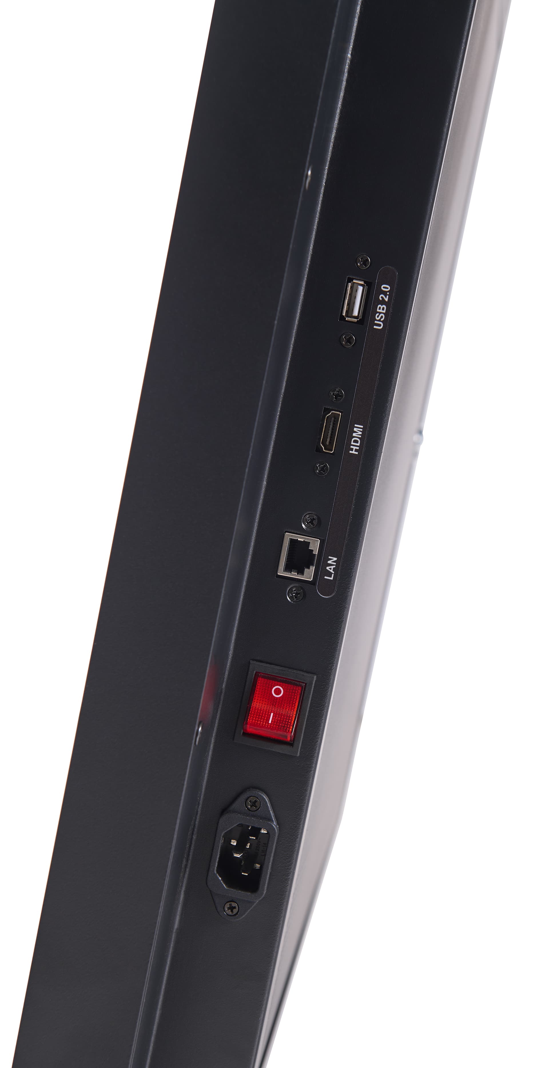 LED a-frame ports include USB 2.0 port, HDMI input, and ethernet 