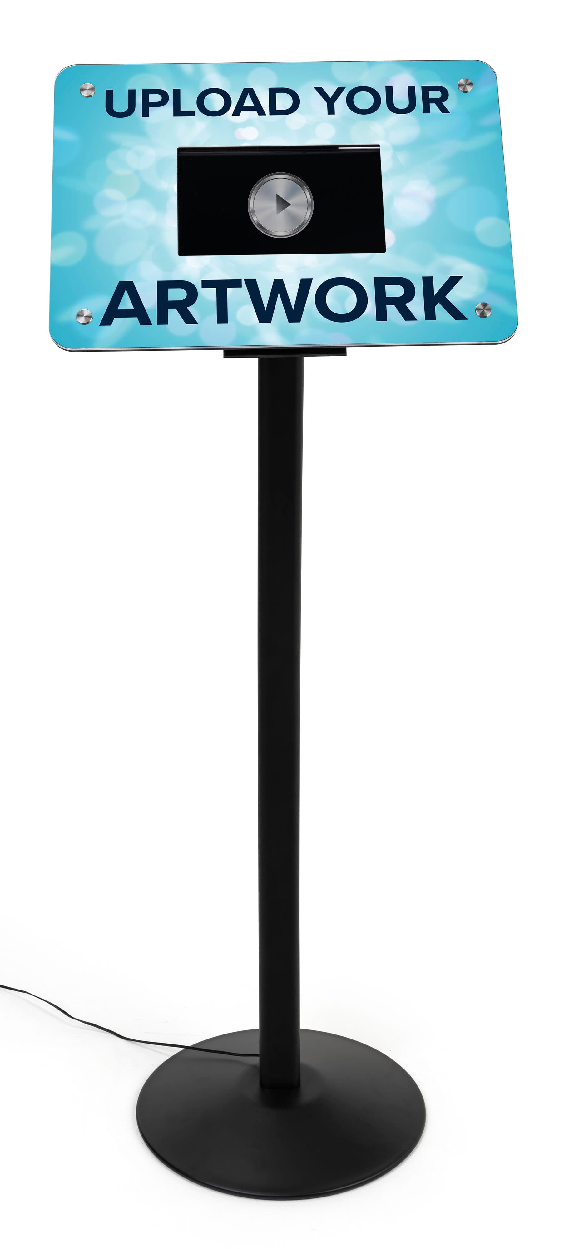Custom frame for DPF101 digital sign stands, features a 10.1 inch media screen