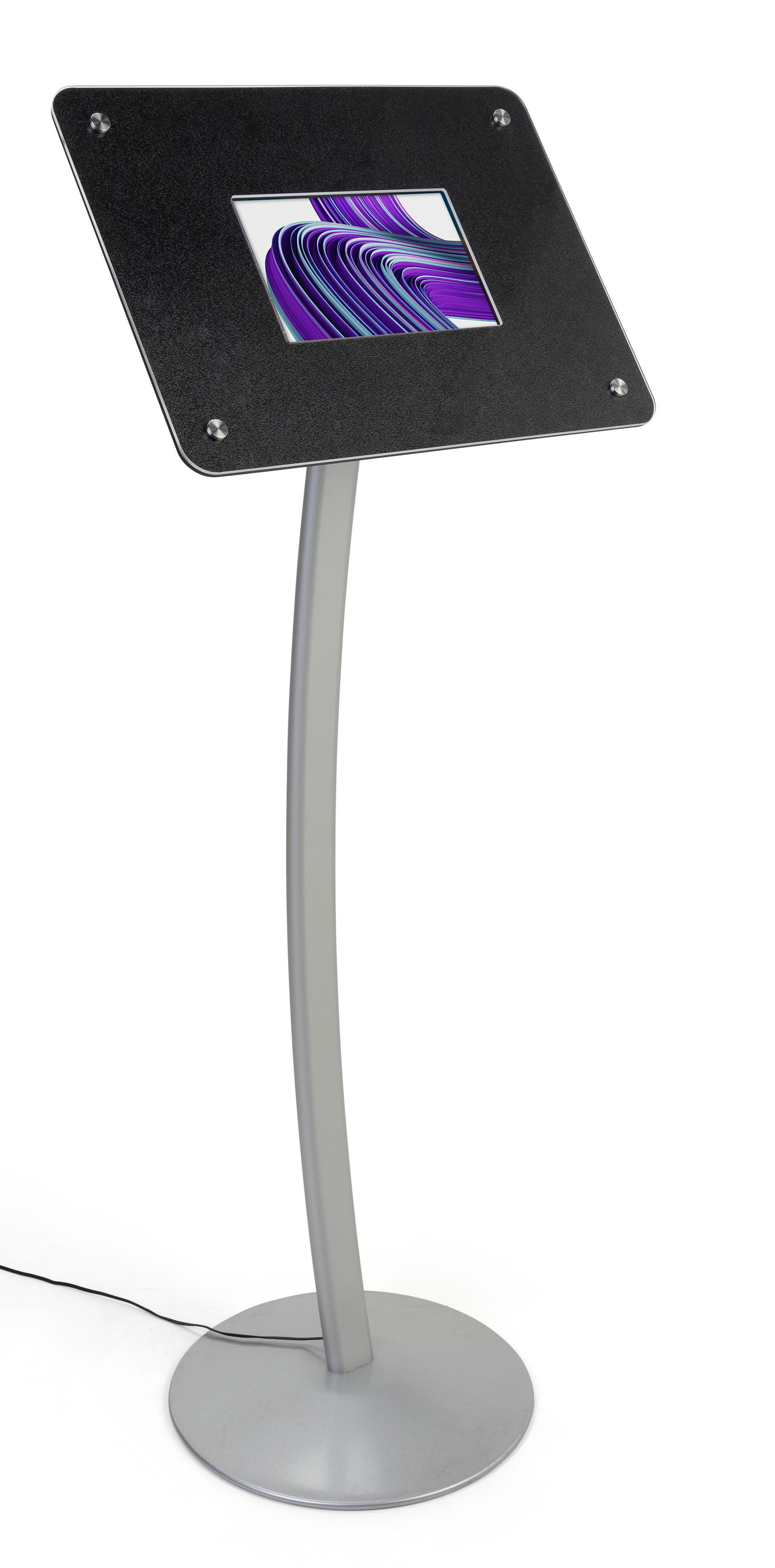 Small digital floor sign with audio video and image capabilities