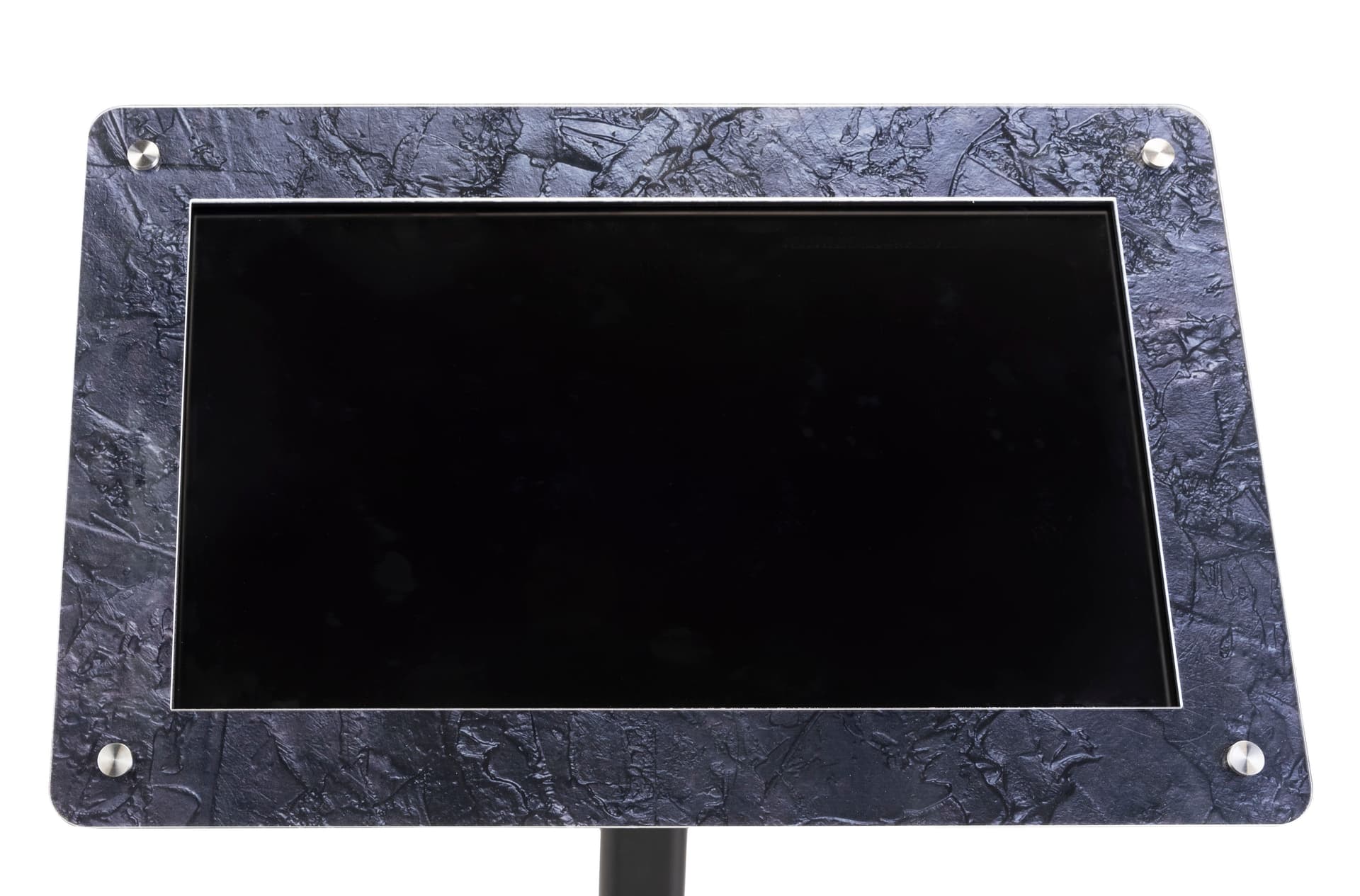 Digital poster pedestal stand comes with grante look digitally printed face plate