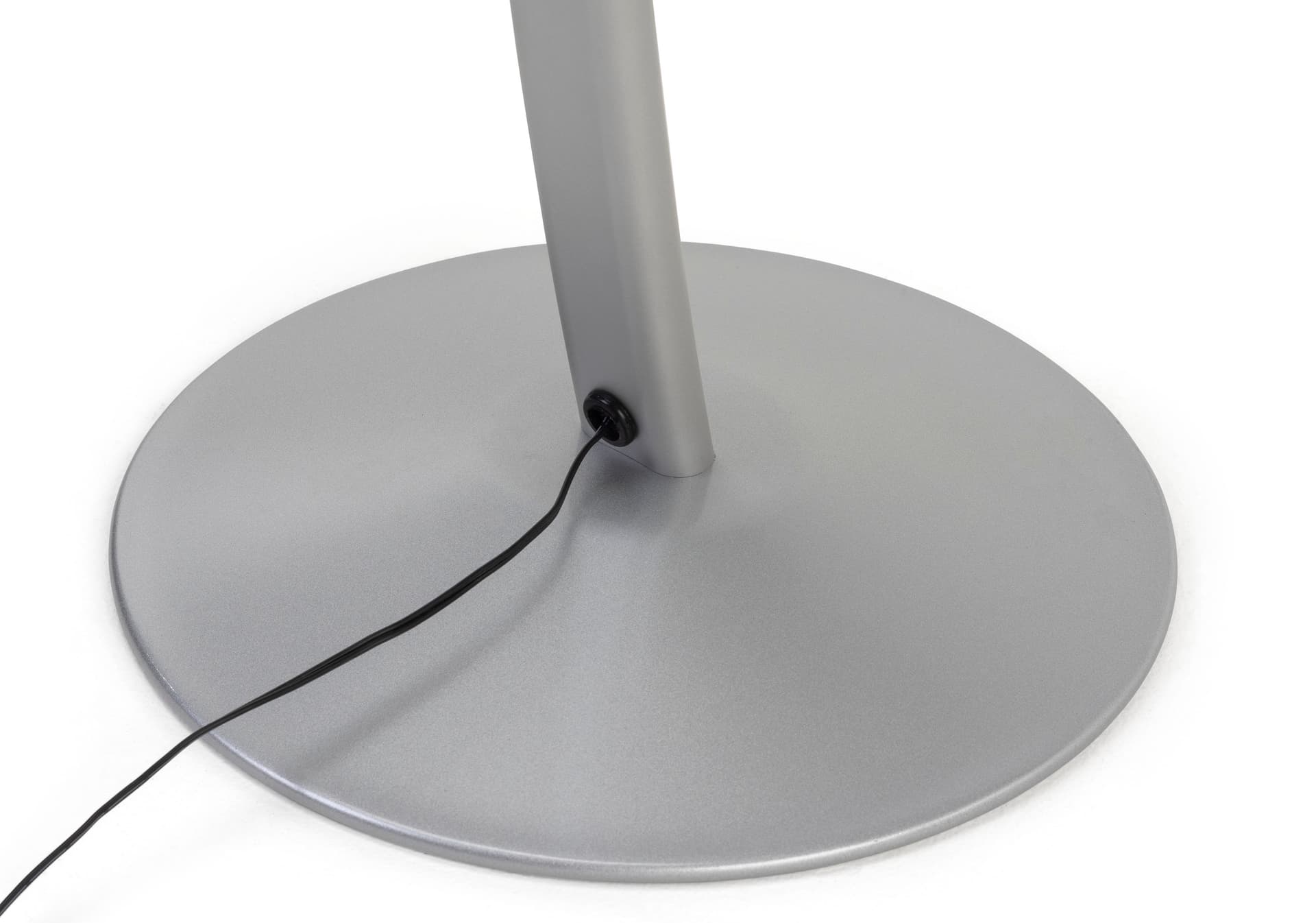 Custom frame digital pedestal sign features weighted base and cord management