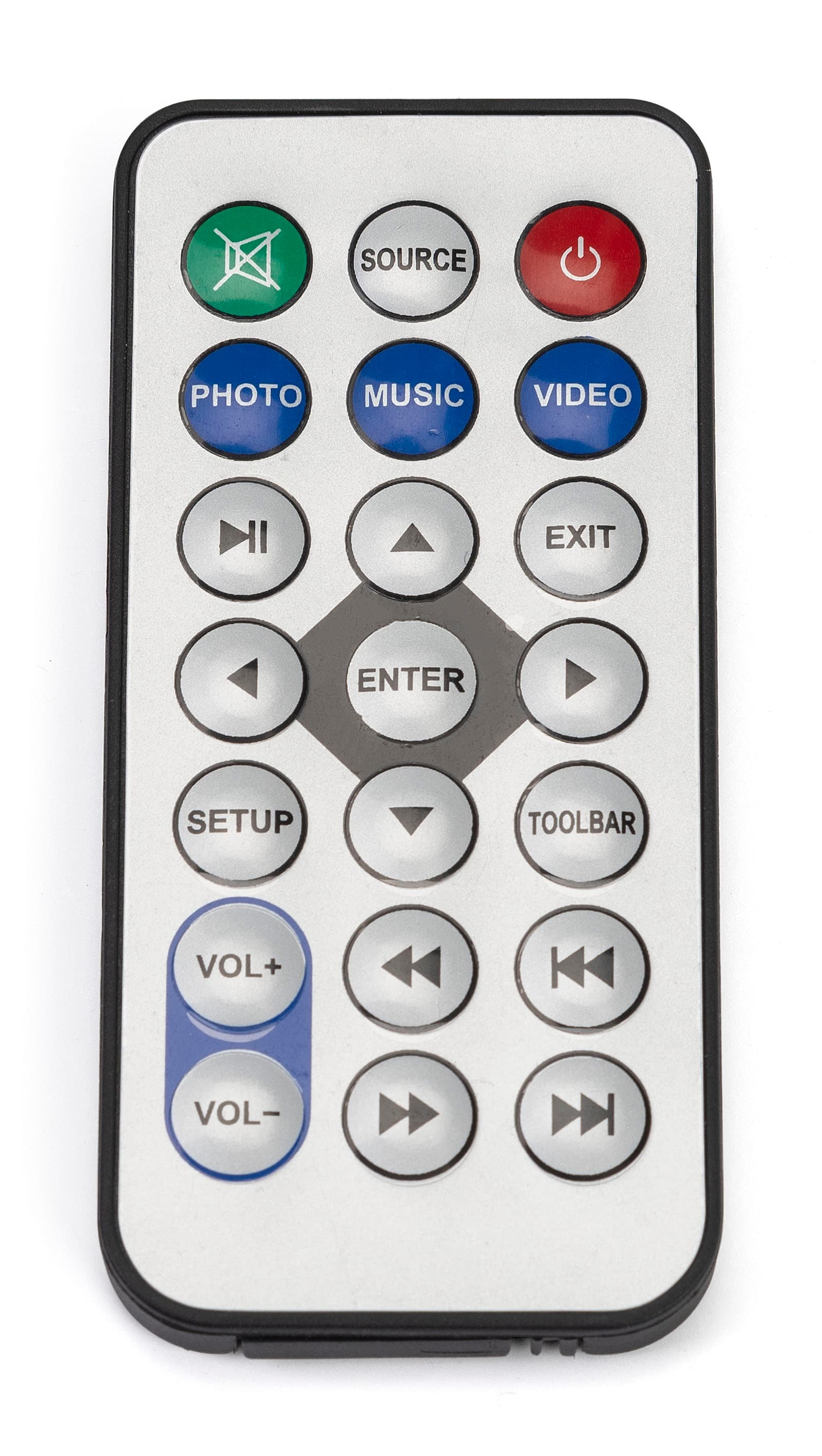 Small digital display stand includes easy to use remote control