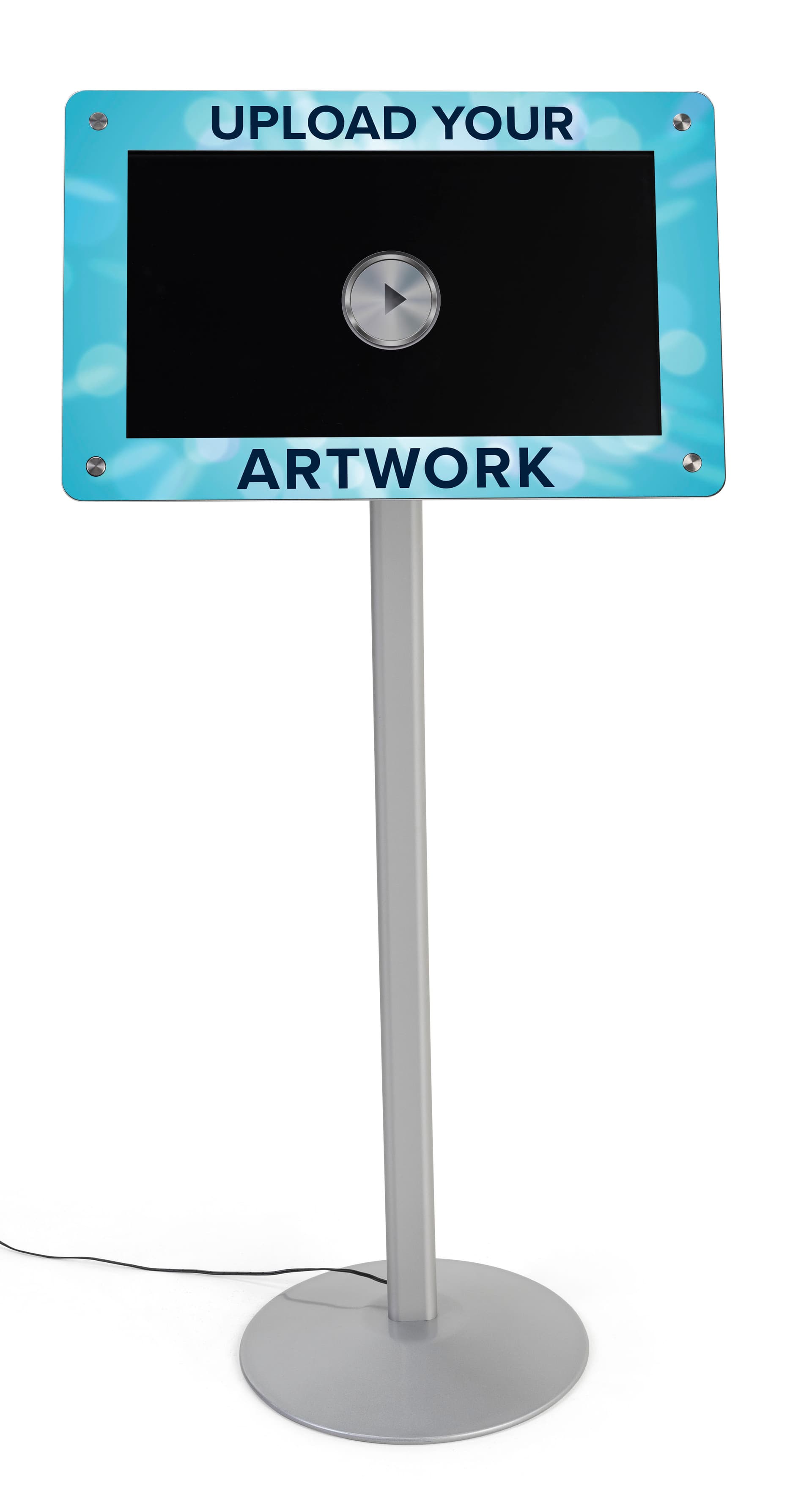 Custom frame digital pedestal sign with full color personalized graphics