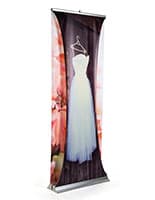 3D layered roll up banner stand with retractable panels