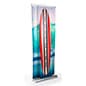 Retractable 3D Effect Banner Stands, Custom Graphic, Slim Front Panel - Silver