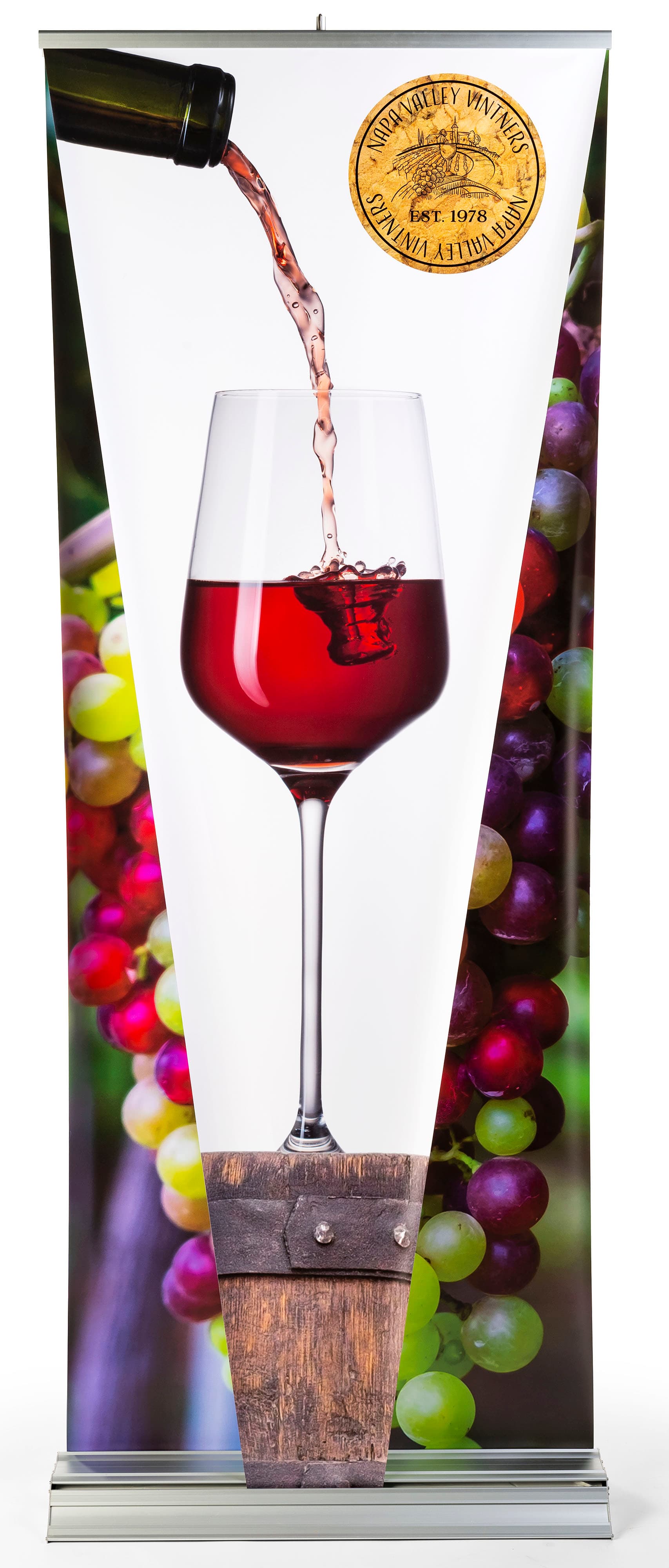 One replacement 3d inverted pyramid layered pull up banner with full color printing 