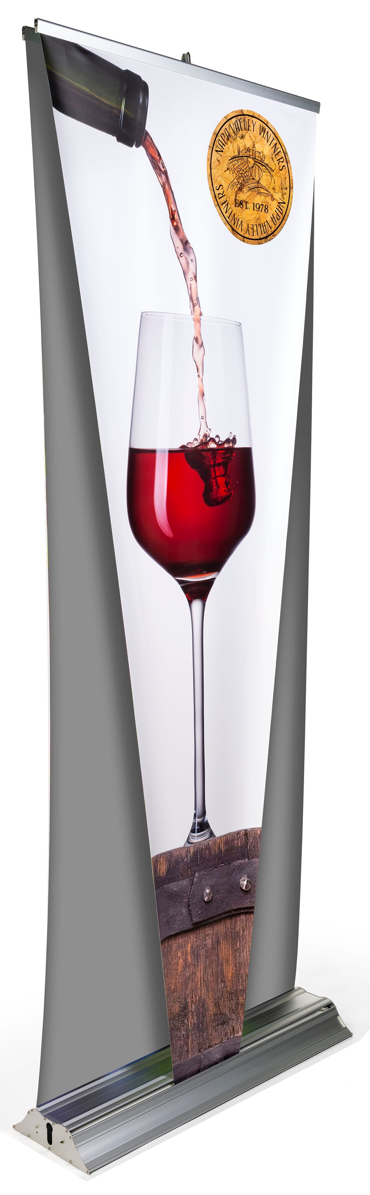 34 inch wide replacement 3d inverted pyramid layered pull up banner