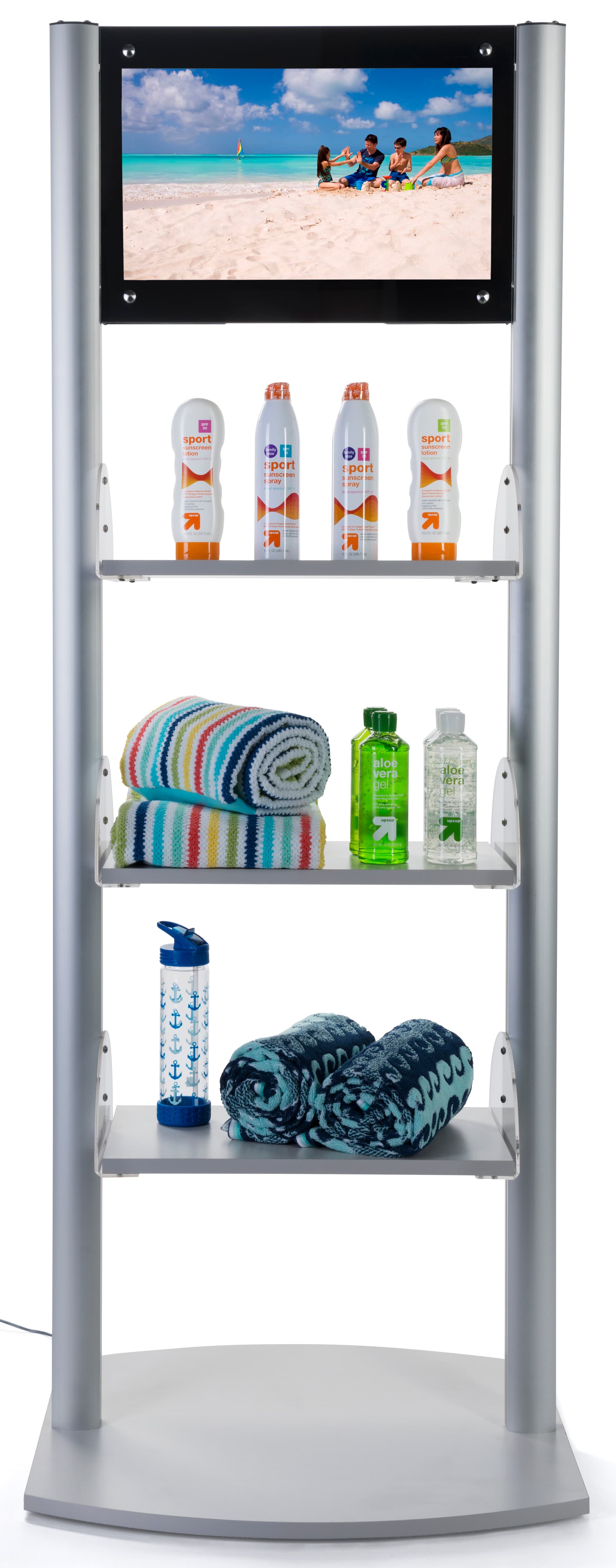 Merchandising Shelves with Digital Sign & Built-in Media Player