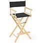 Wooden Director's Chair, Folding, 29" High Canvas Seat - Black