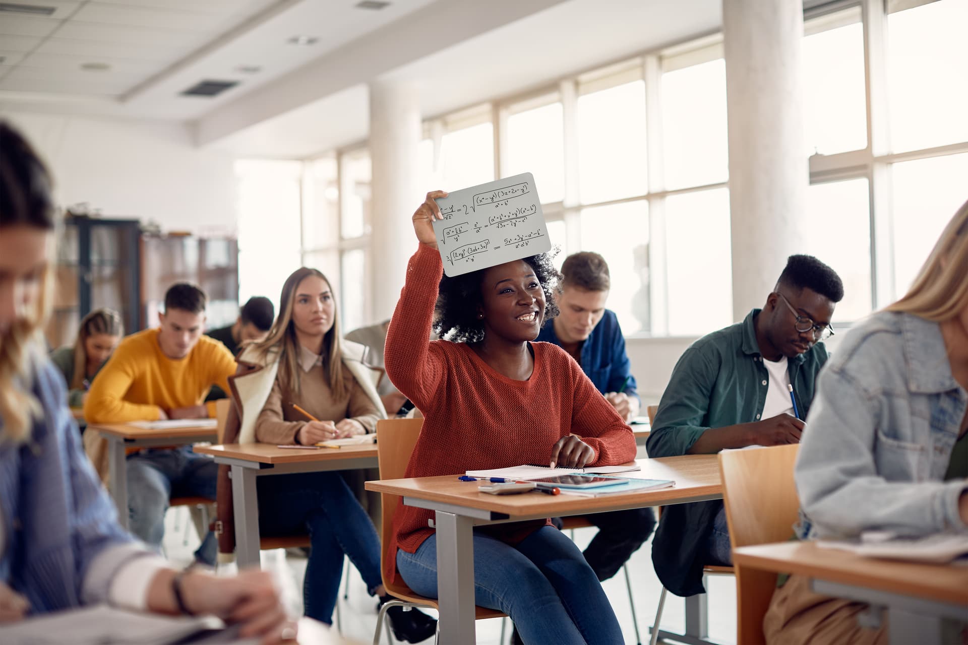 Write on student lapboards with easy wipe surface