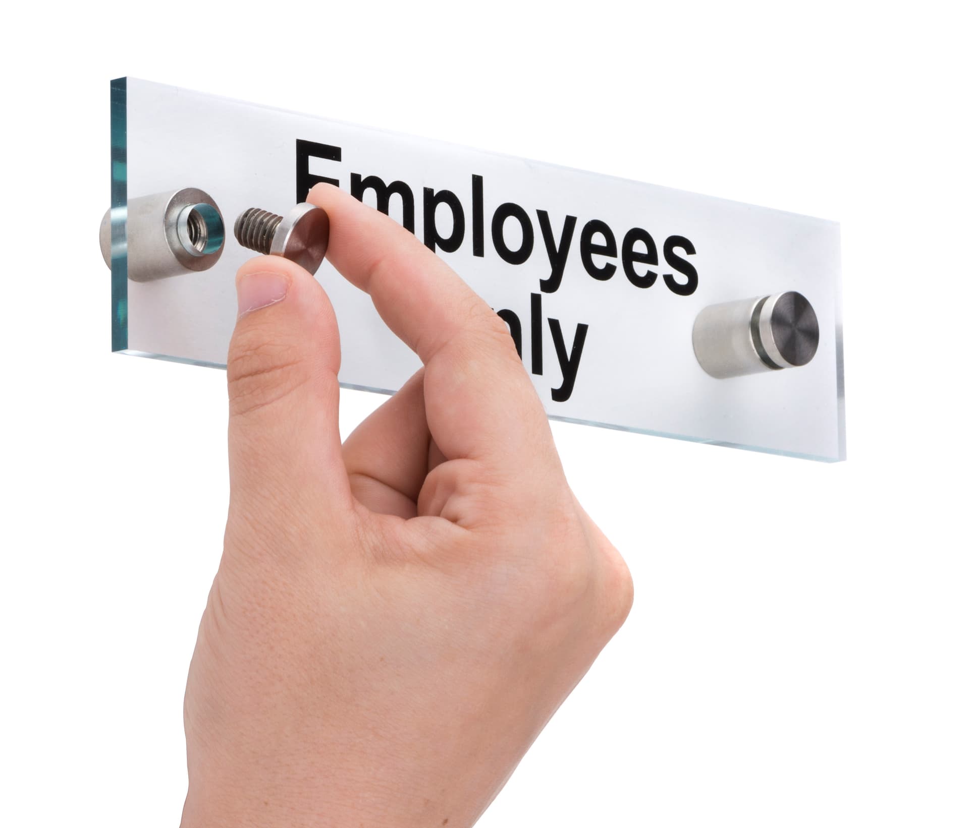 “Employees Only” Standoff Sign, .75" Off the Wall