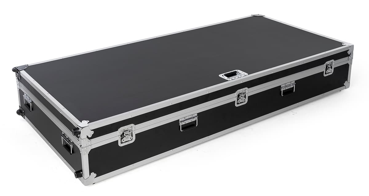Storage case for floor standing digital signage with fireproof paneling