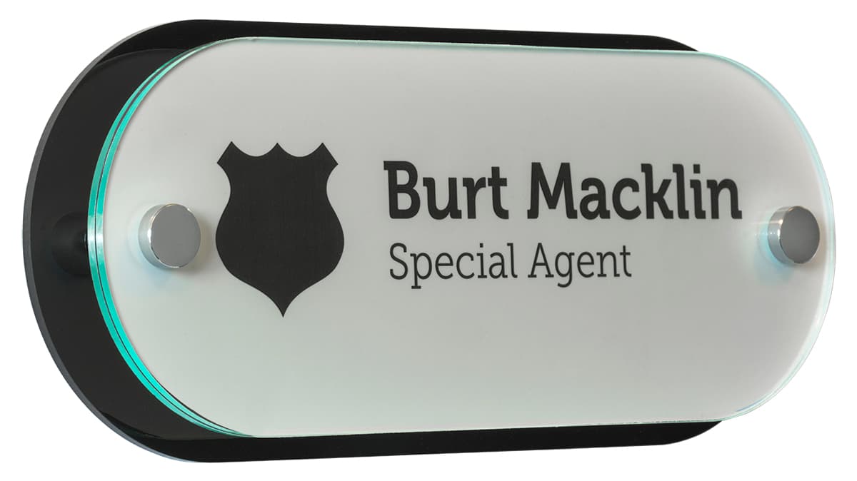10" x 4" Oval Layered Sign Standoffs with Backplate 