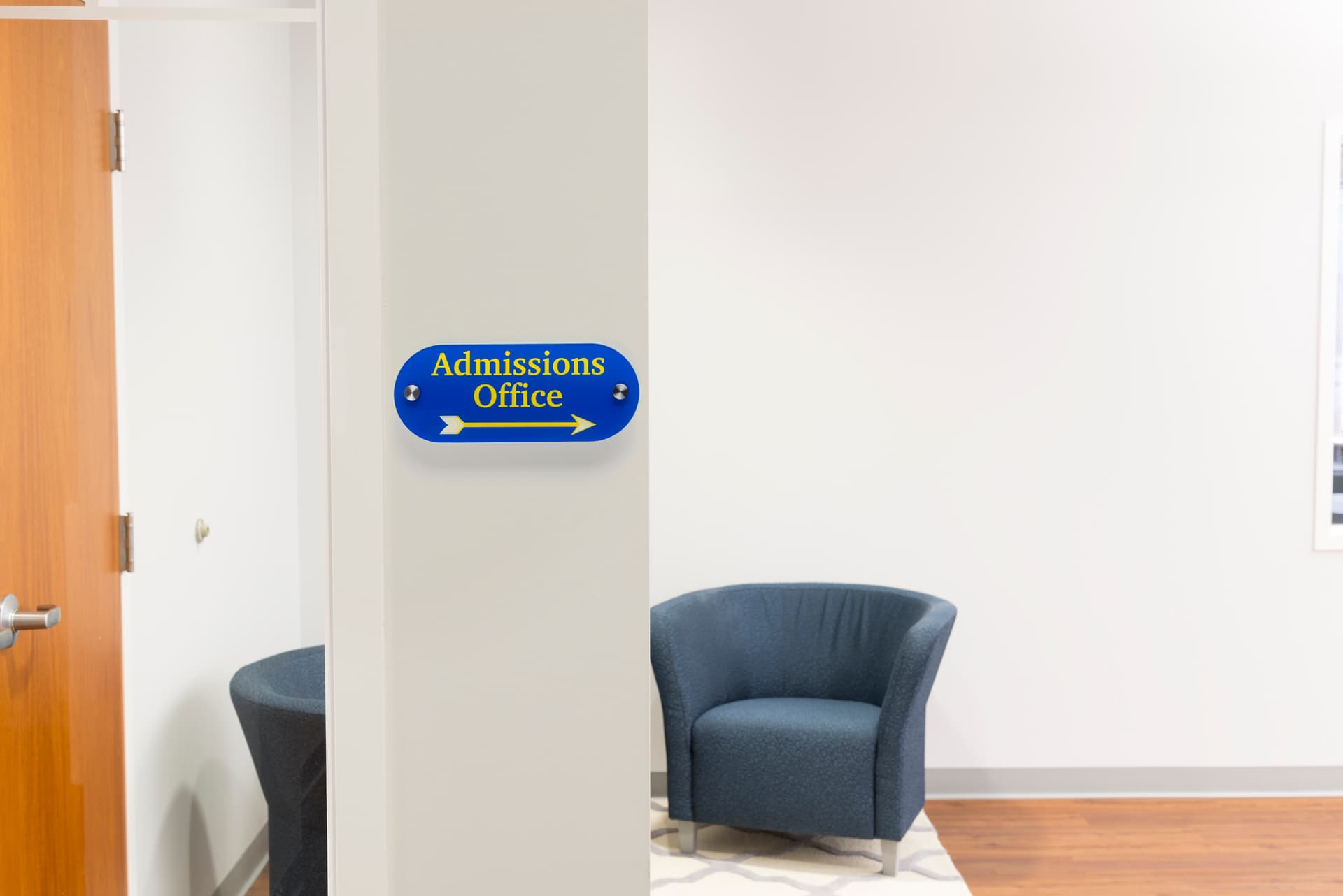 Custom 10 x 4 Oval Door Sign with Standoffs for Walls