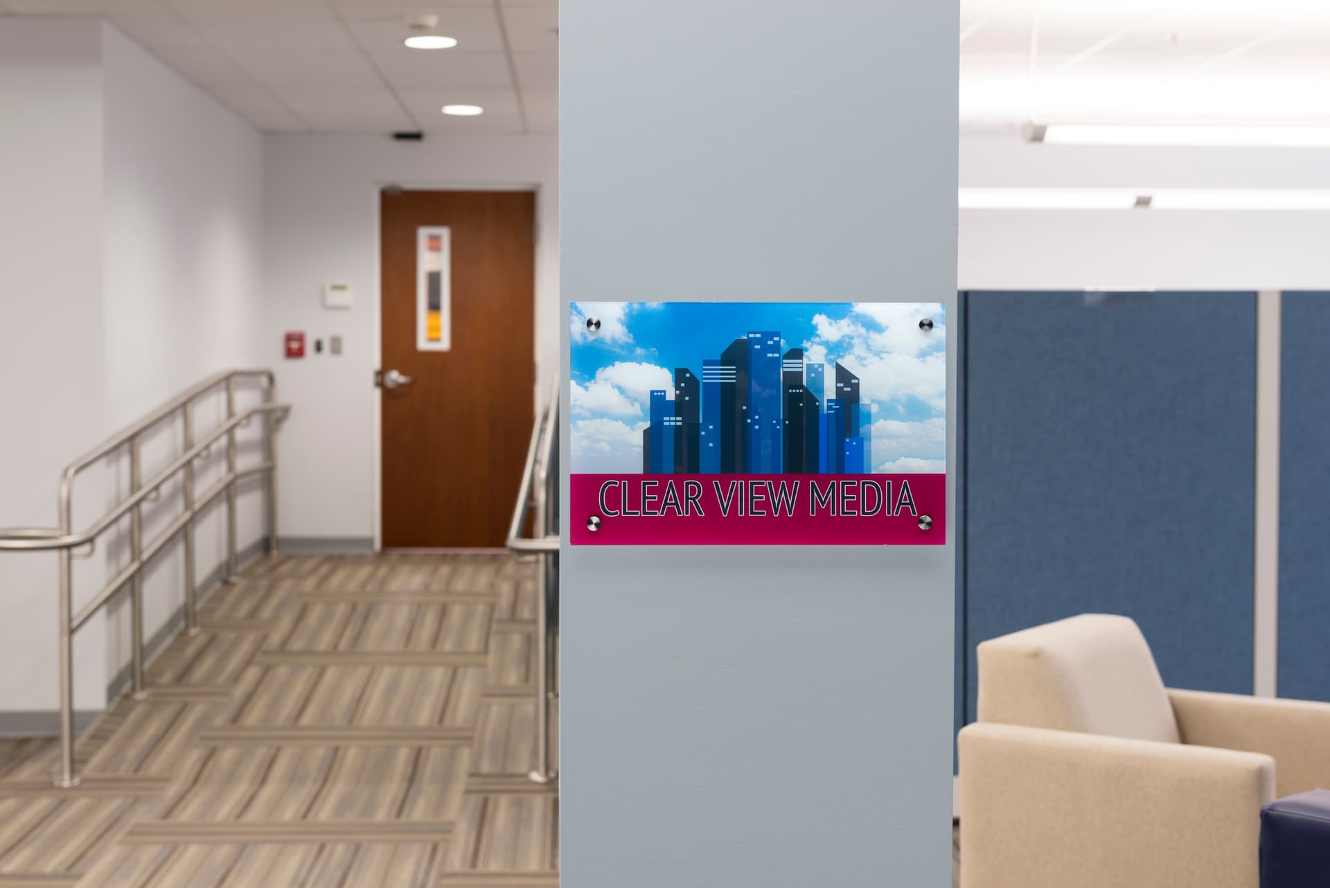 Clear Custom Acrylic Standoff Wall Sign