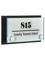 Architectural Sign with Backer and Chrome Caps