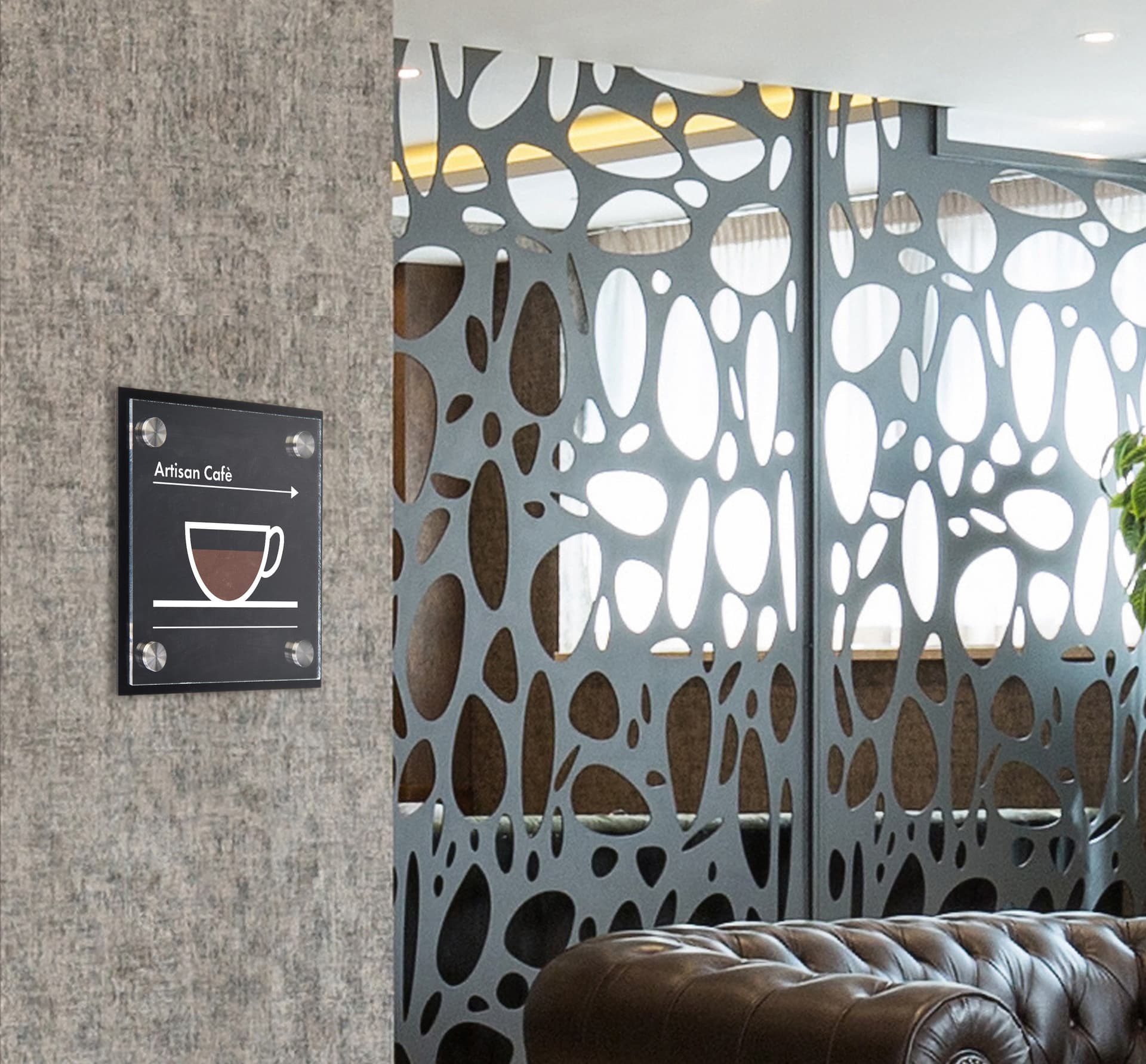 Name Plate on Door with Stainless Steel Standoffs