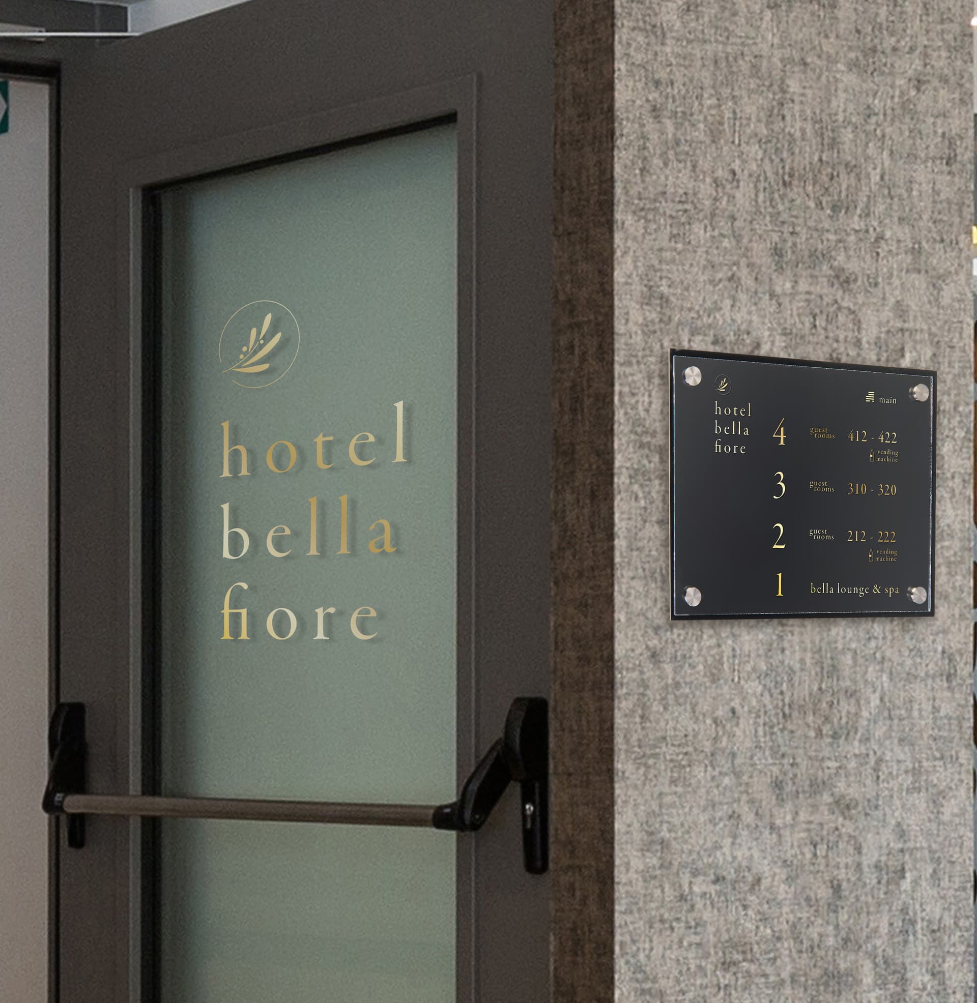 Corporate Door Signs with Stainless Steel Standoffs