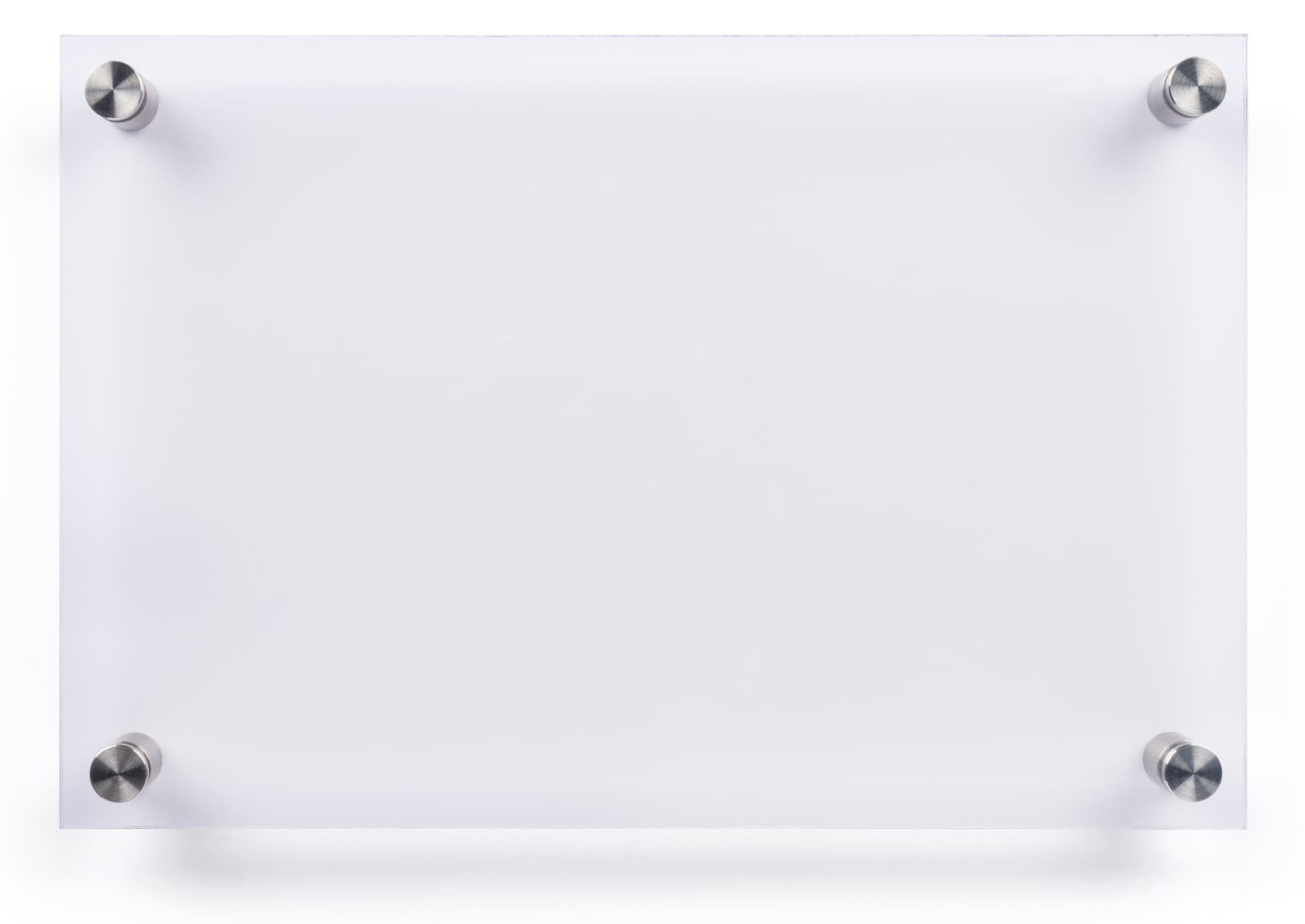 8.5x11 changeable room sign with four stainless steel standoffs