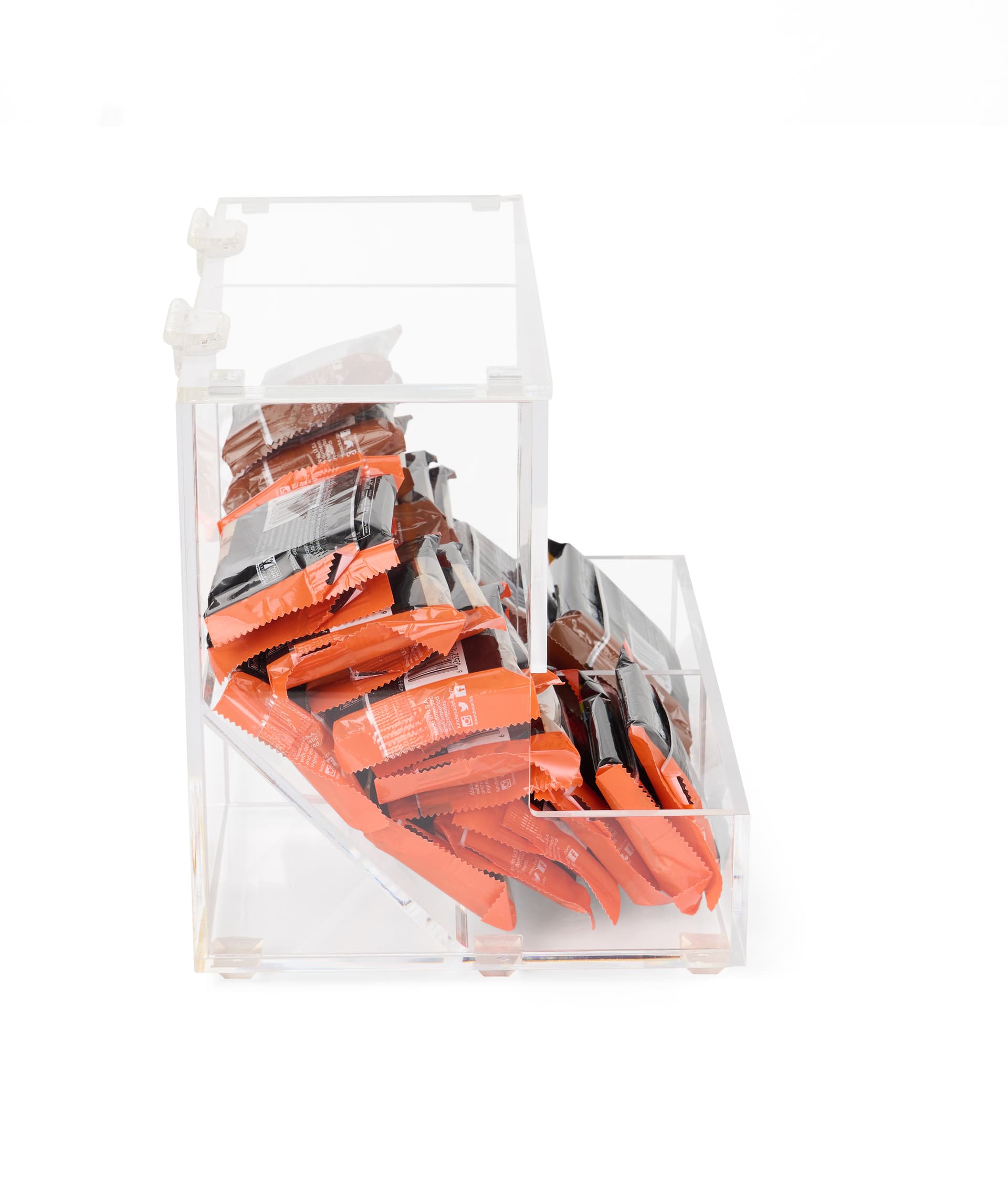 Acrylic candy dispenser with gravity chute