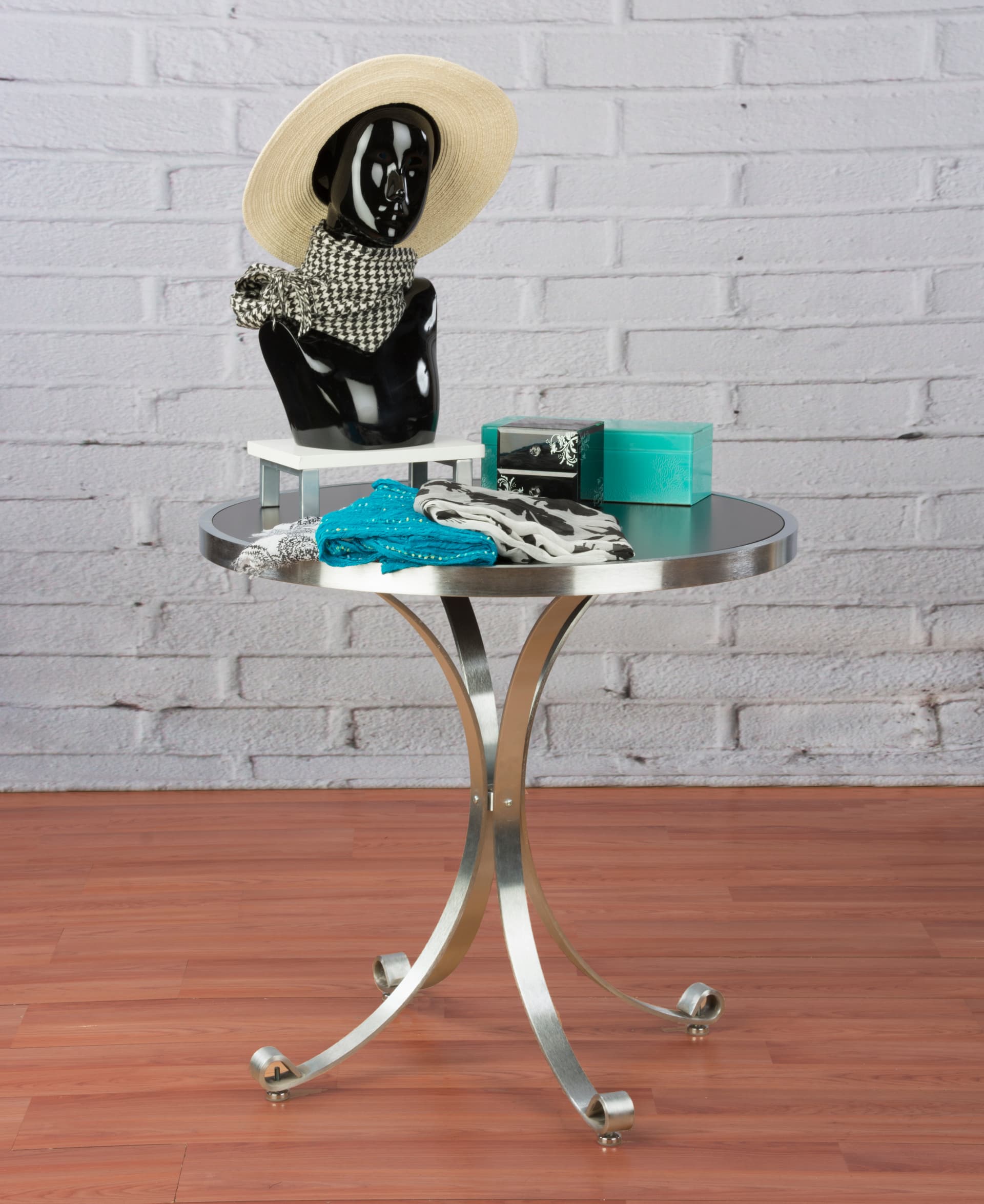 Black Round Display Table