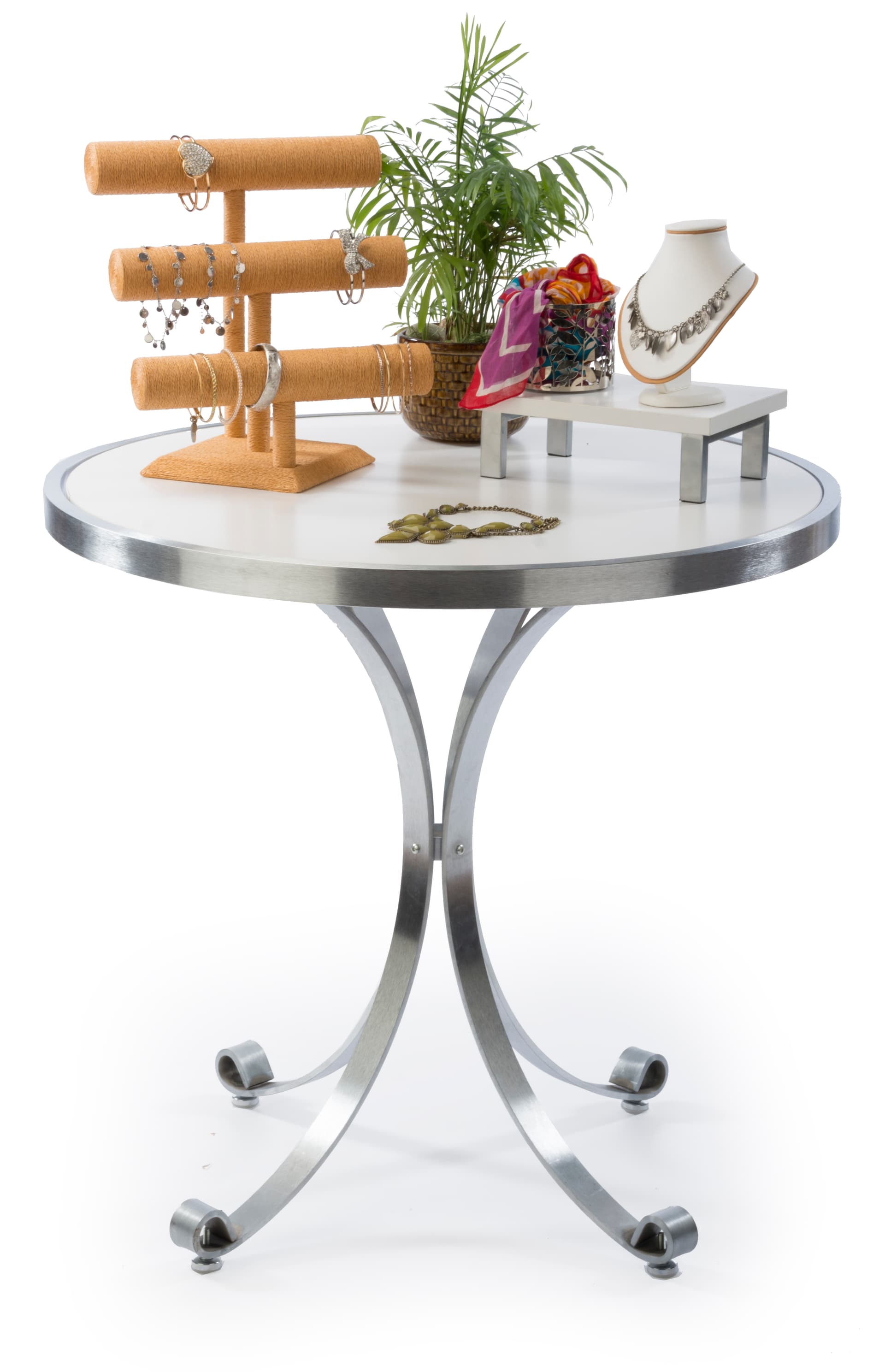 White Round Display Table