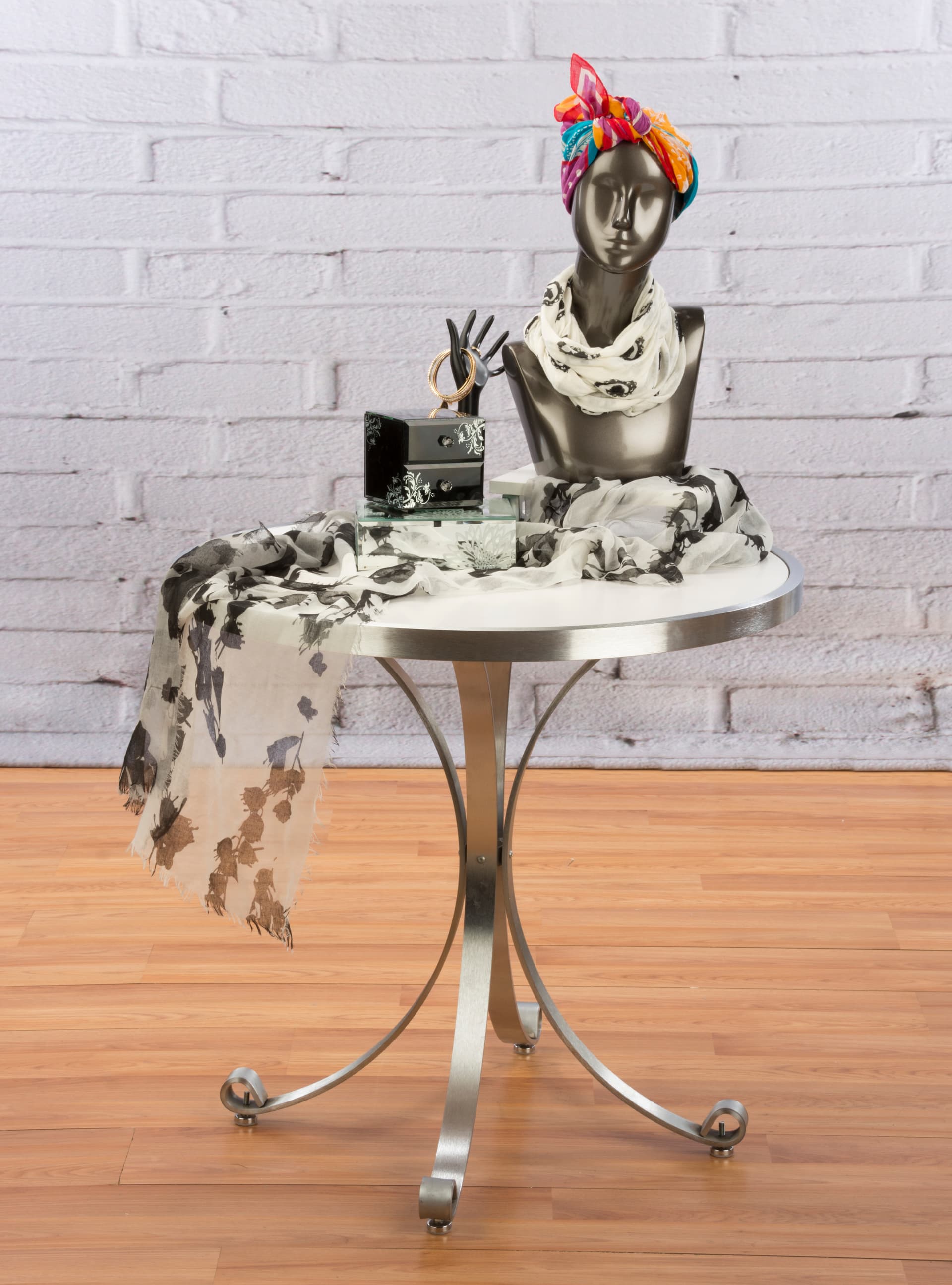 White Round Display Table