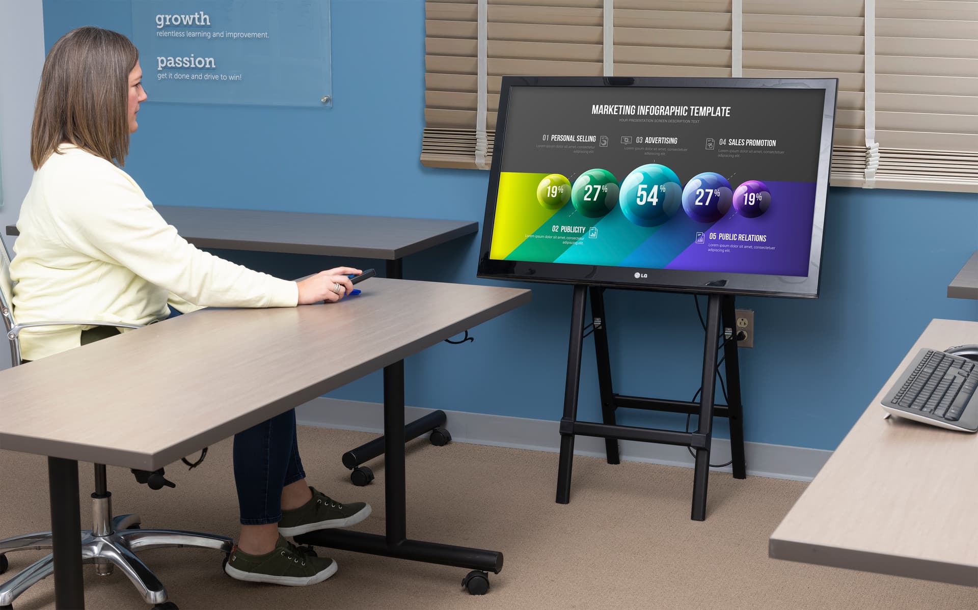Folding TV easel for LCD monitors