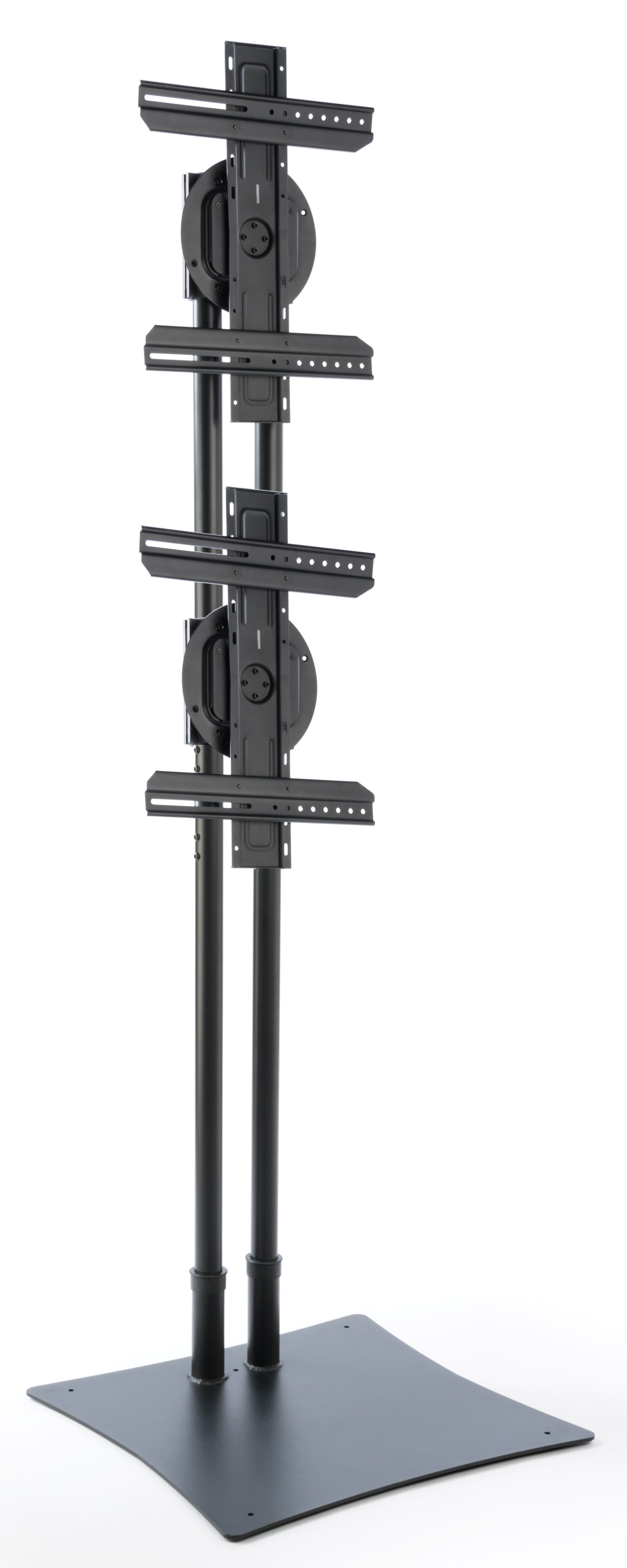 Freestanding dual TV stand with rotating brackets