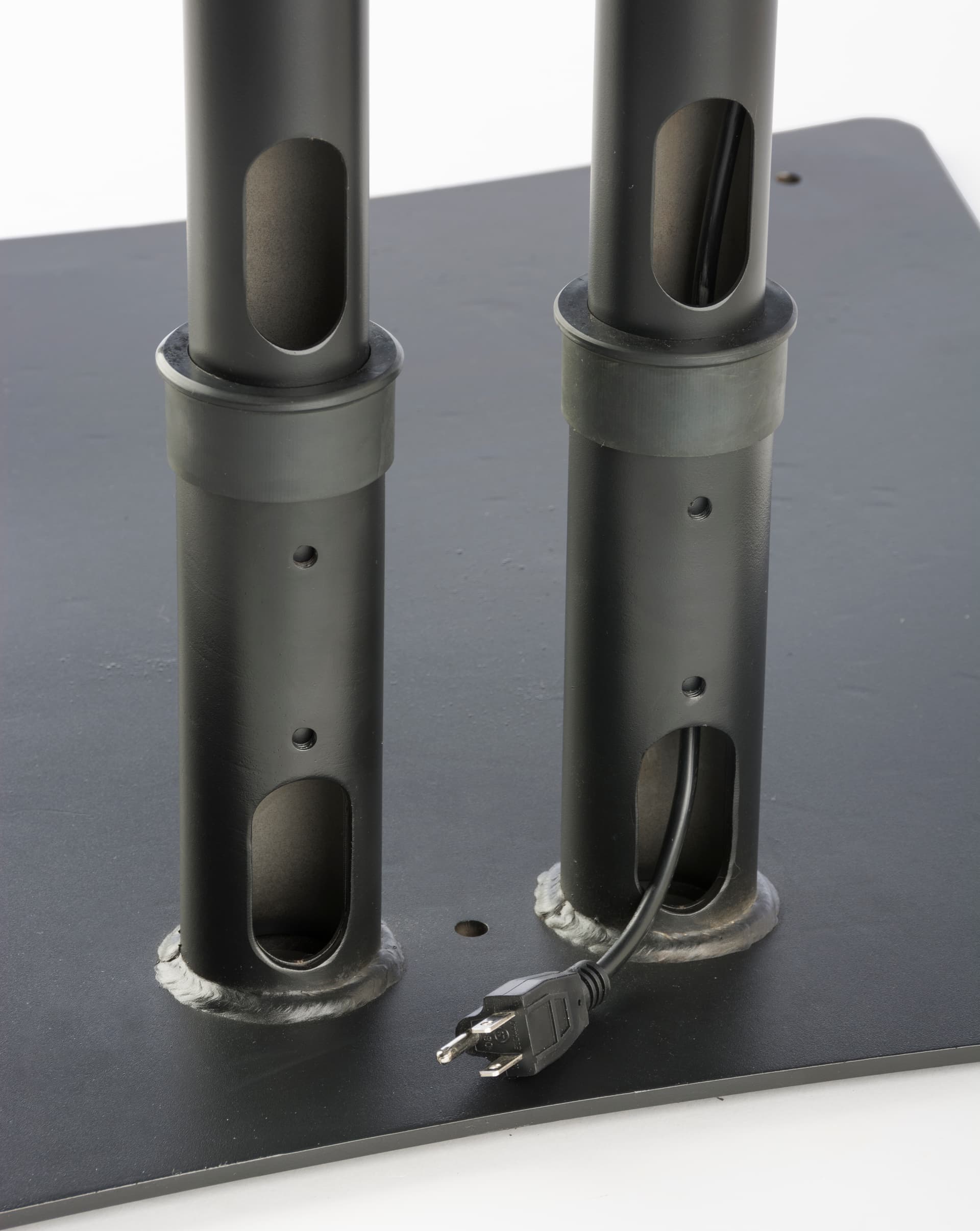 Freestanding dual TV stand with cable management channels