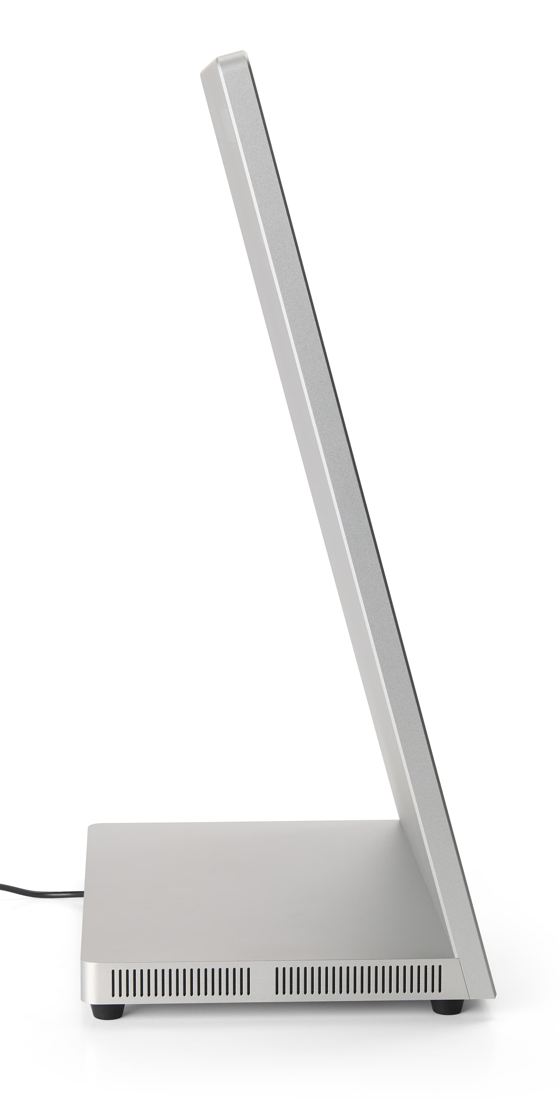 Touchscreen tabletop kiosk with sleek curved design