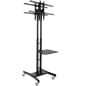 Double Sided TV Mounts w/ Shelf, Fits Monitors 32-65" - Black