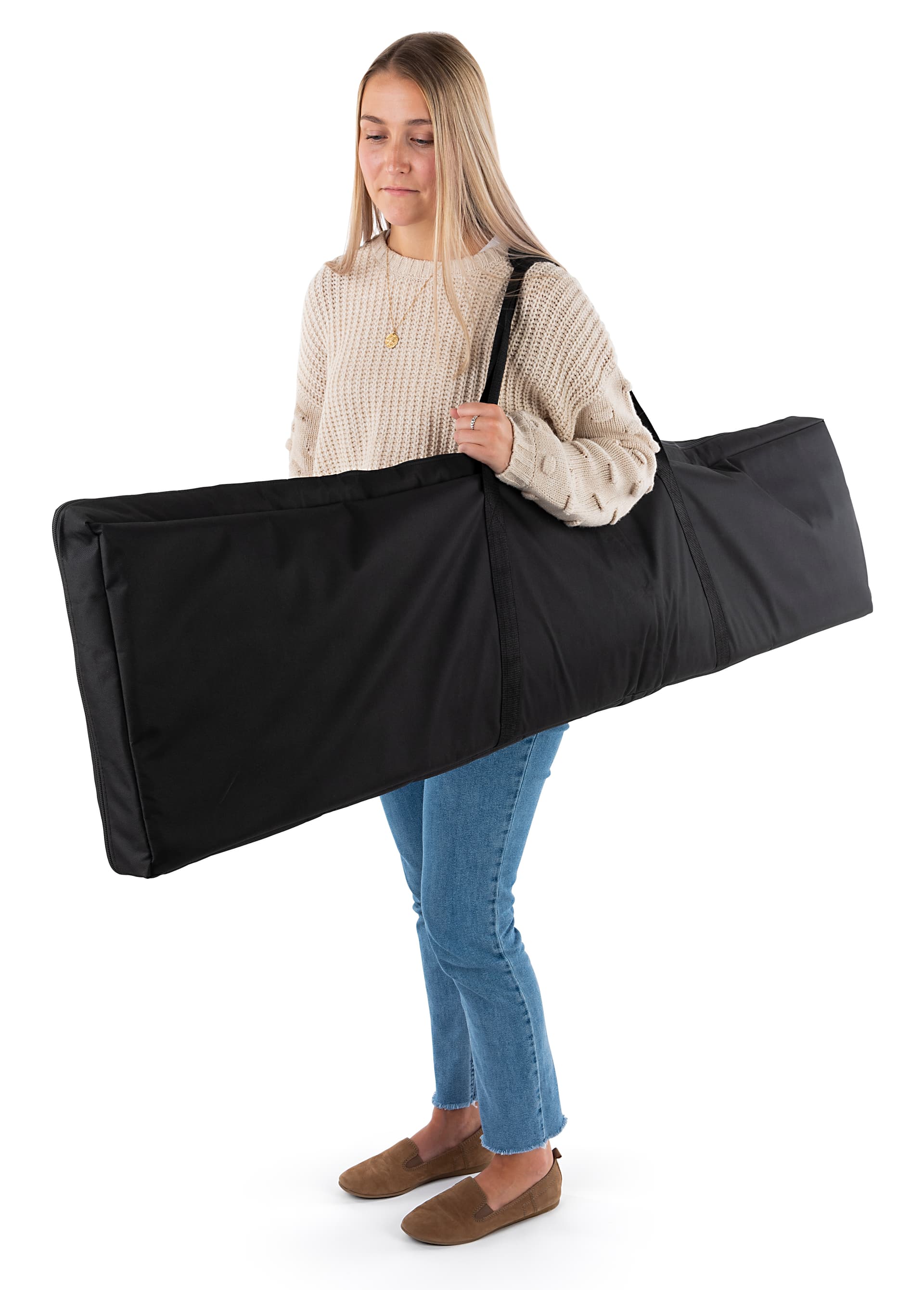 Custom outdoor banner stand with carrying case