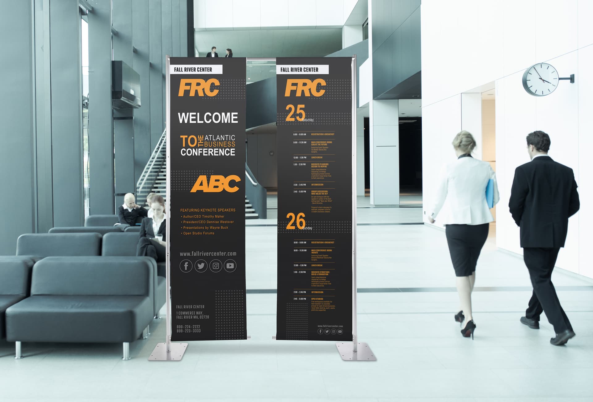 Custom outdoor banner stand with floor standing design