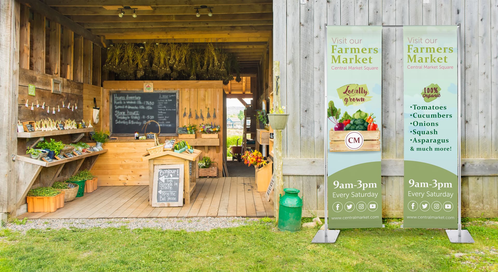 Custom outdoor banner stand with weather resistant design