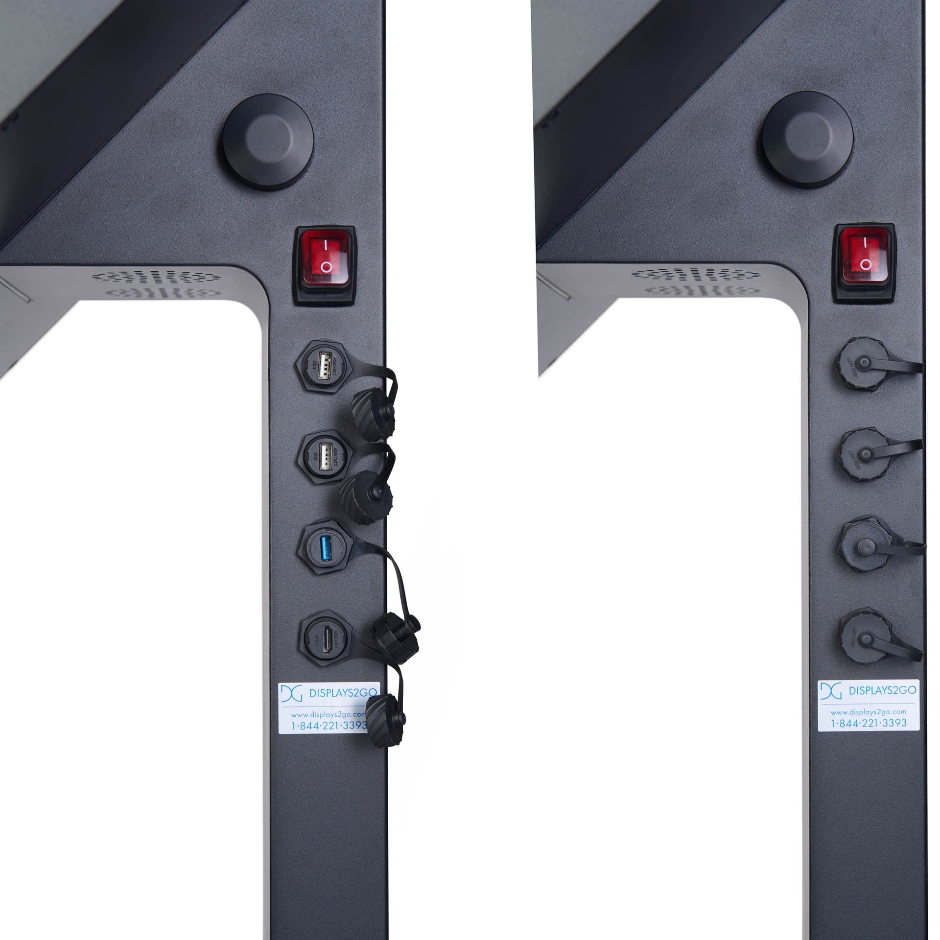 battery powered digital signage with weather resistant ports