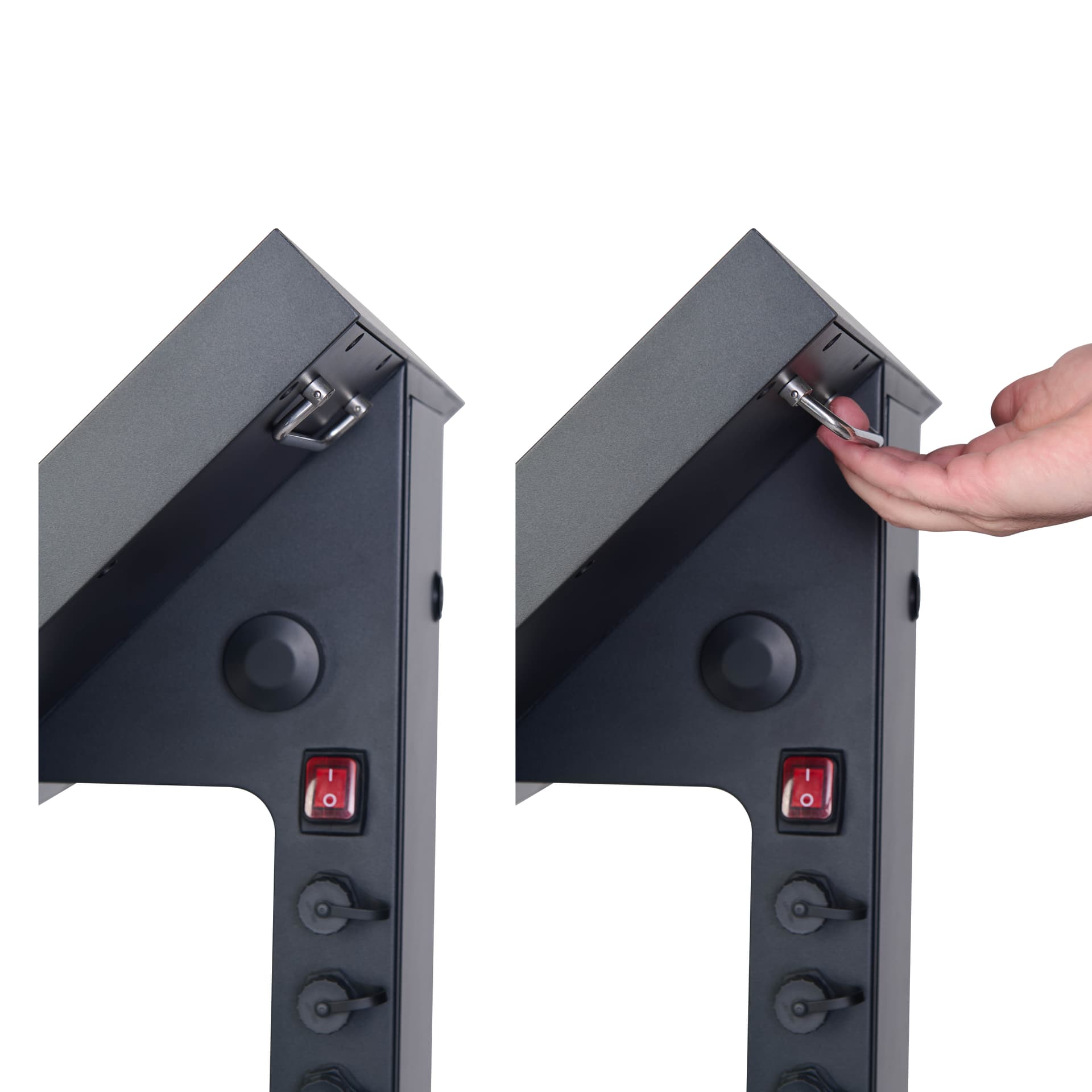 battery powered digital signage with recessed carrying handles