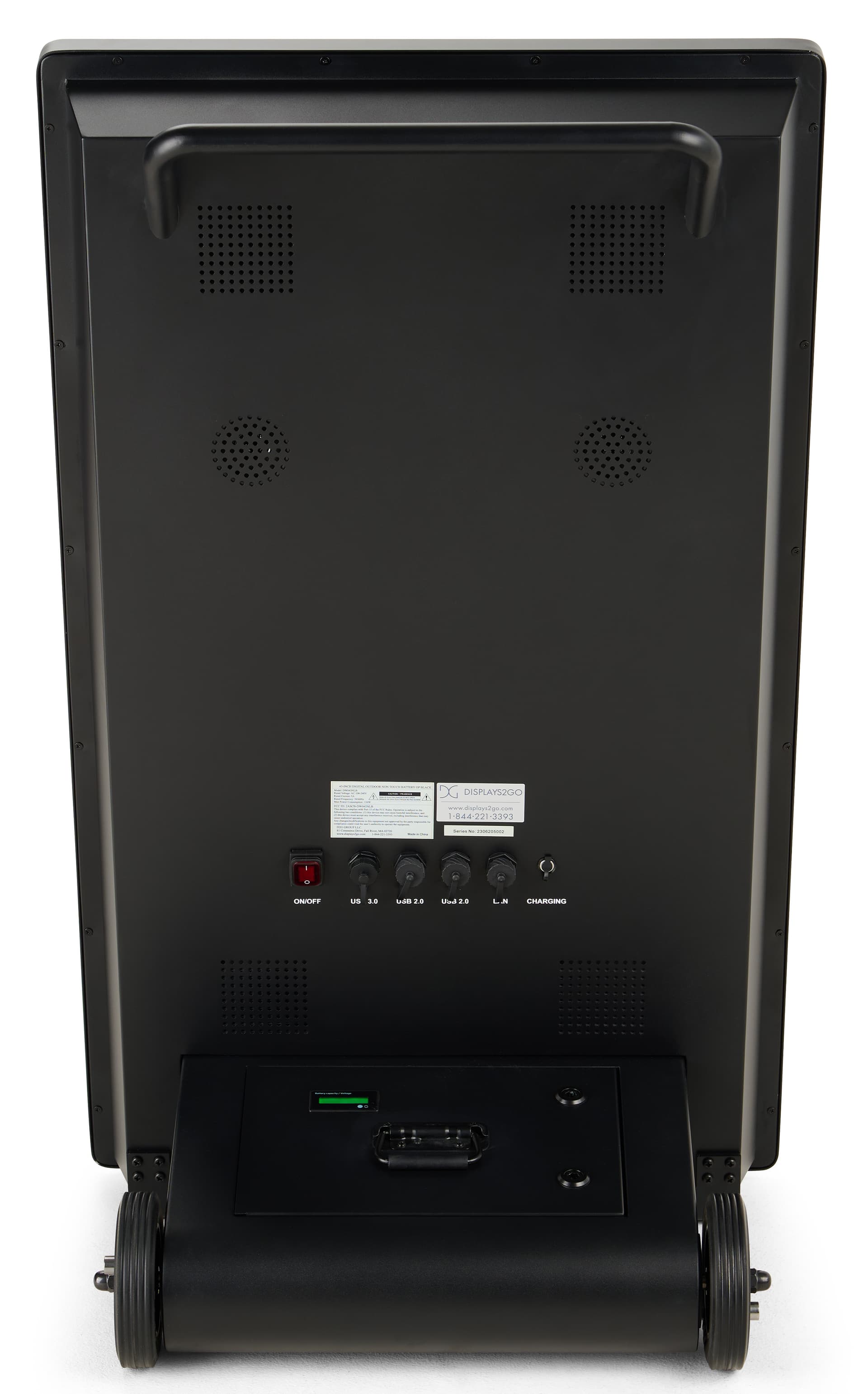 Portable outdoor digital signage with speakers 