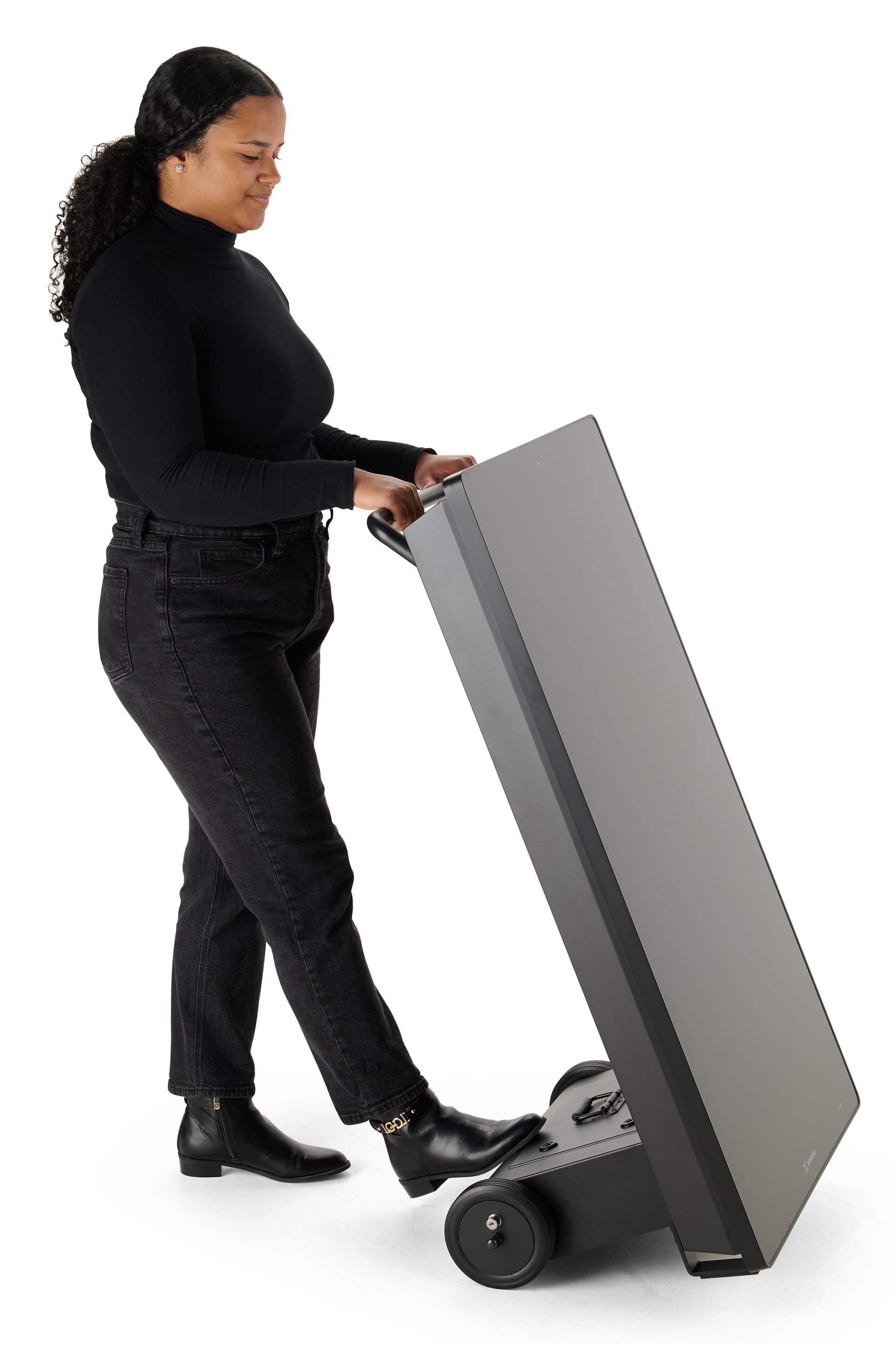 Portable outdoor digital signage with wheels 