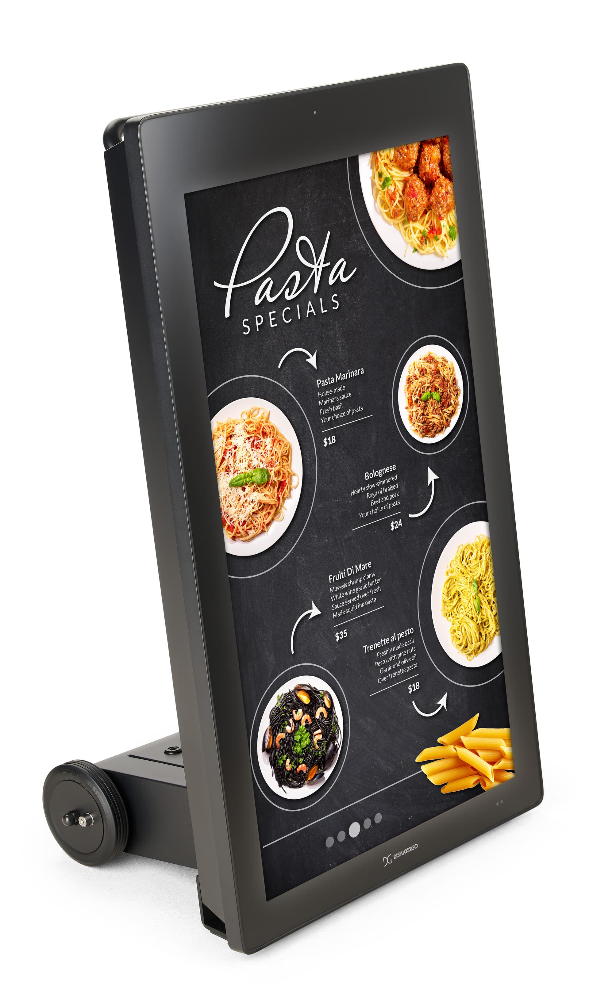 Portable outdoor digital signage is weather resistant 