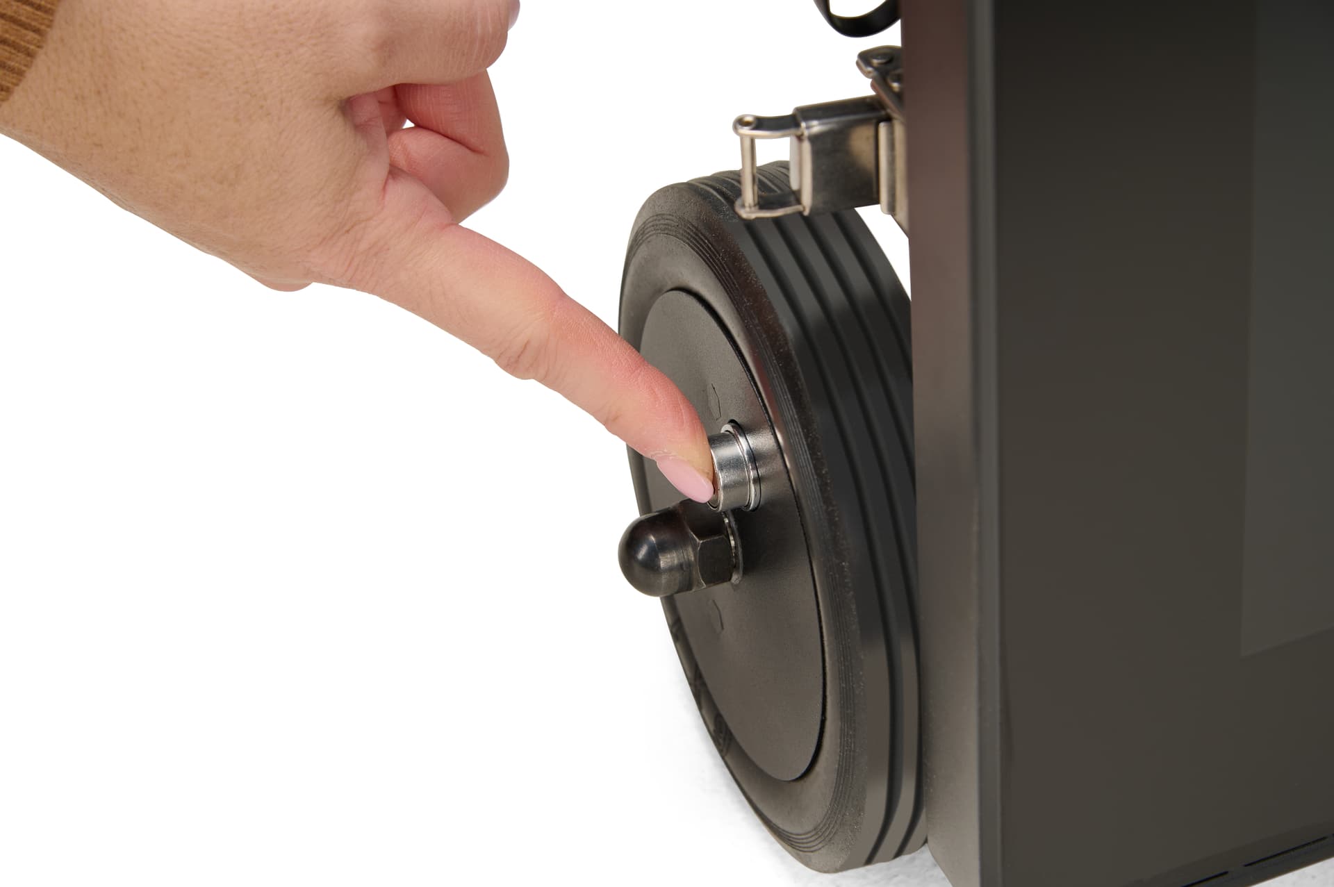 Outdoor digital display with locking wheels