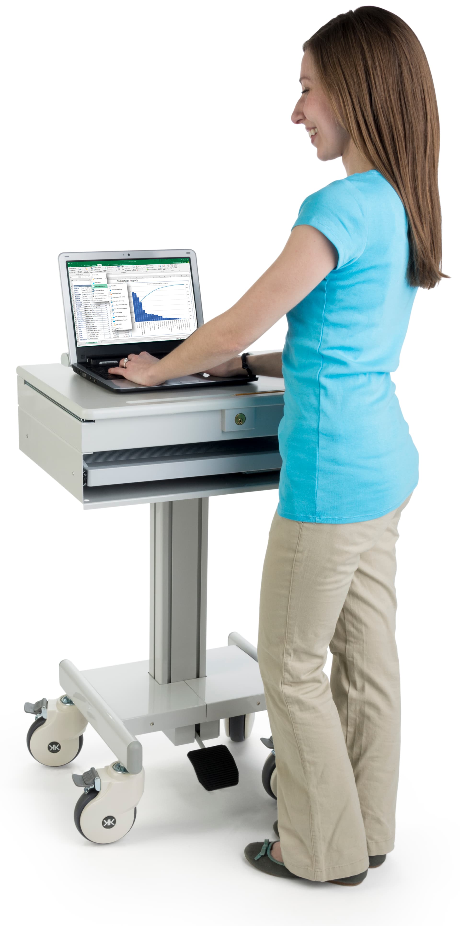 Mobile Medical Laptop Cart